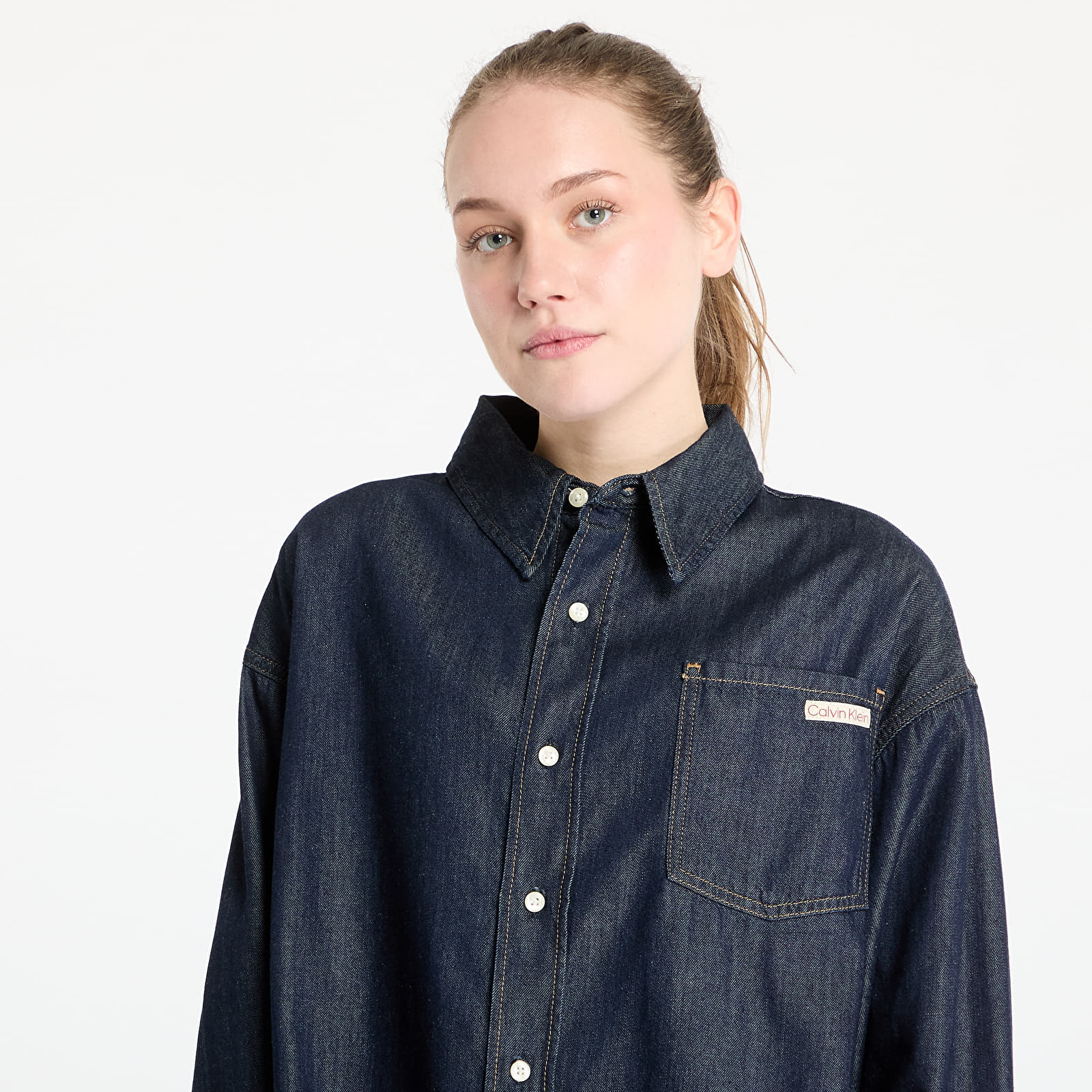Košele Calvin Klein Jeans Oversized Long Sleeve Denim Shirt Denim