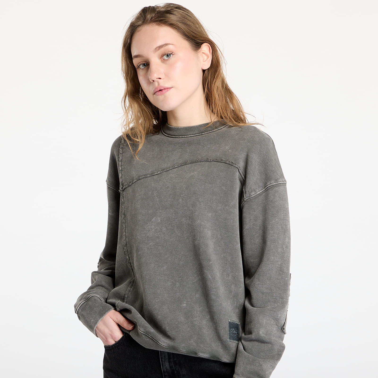 Kapucnis pulóverek és pulcsik DIME Reverse Stitch Crewneck UNISEX Charcoal Washed