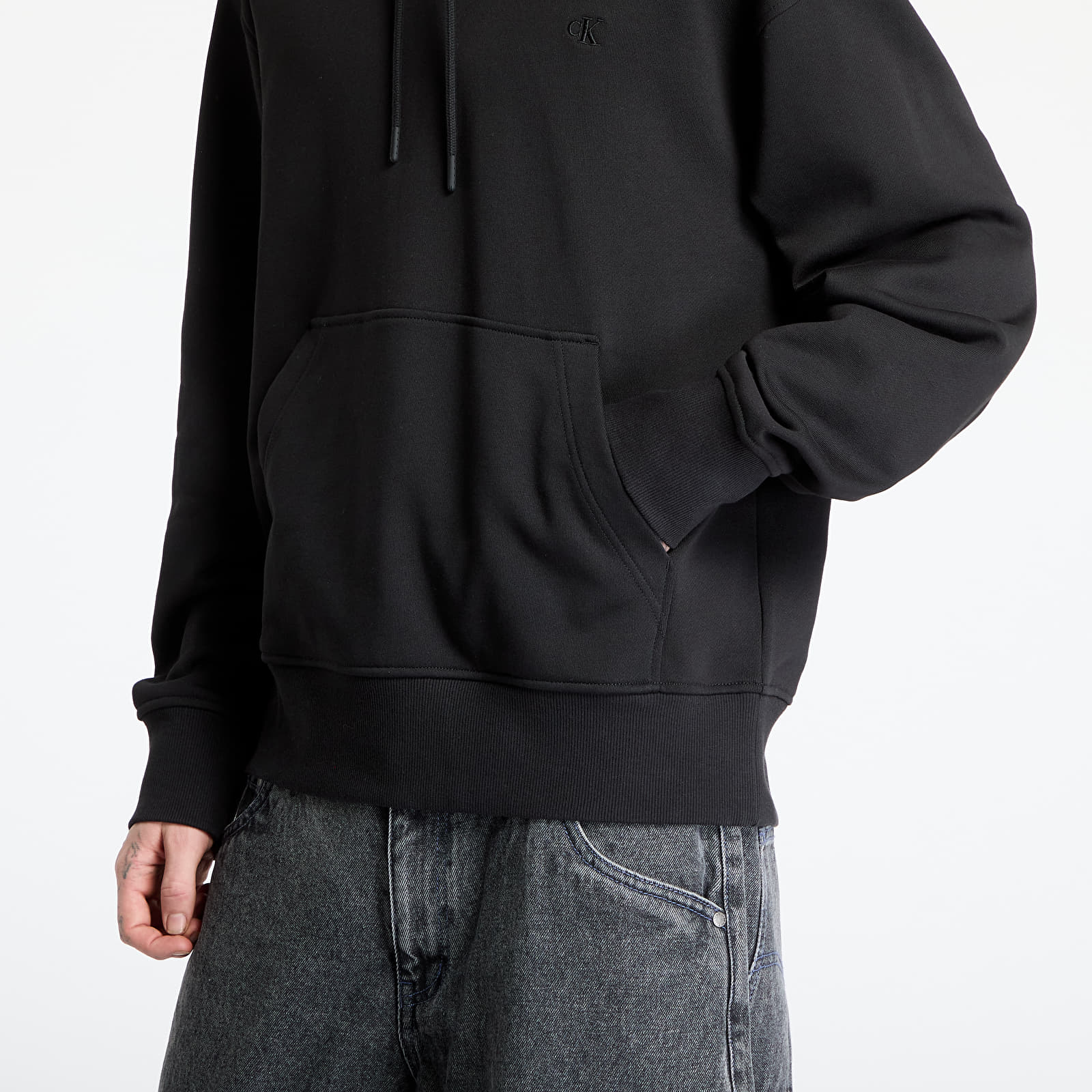 Mikiny Calvin Klein Jeans Soft Layered Monogram Hoodie Black