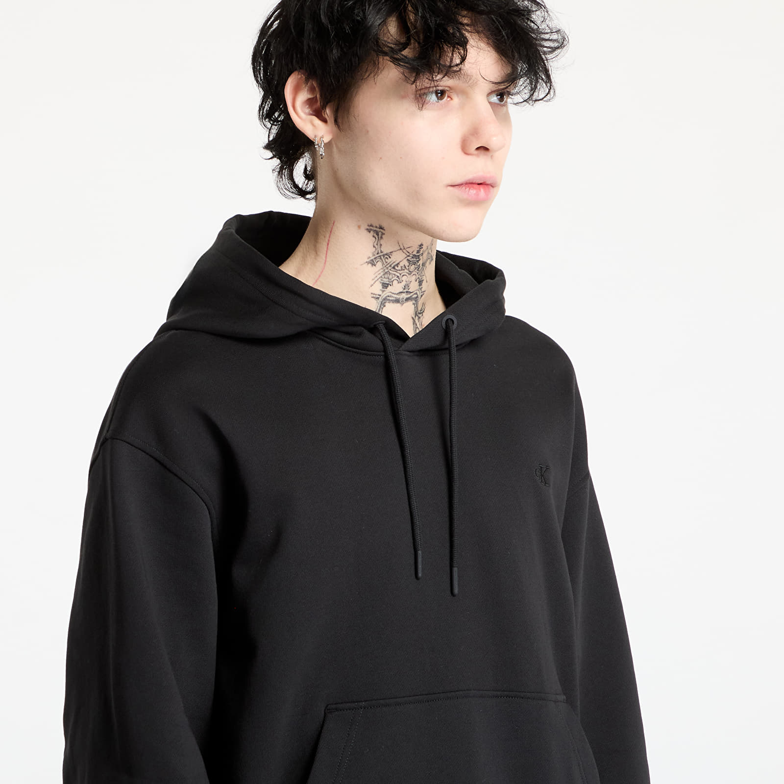 Mikiny Calvin Klein Jeans Soft Layered Monogram Hoodie Black