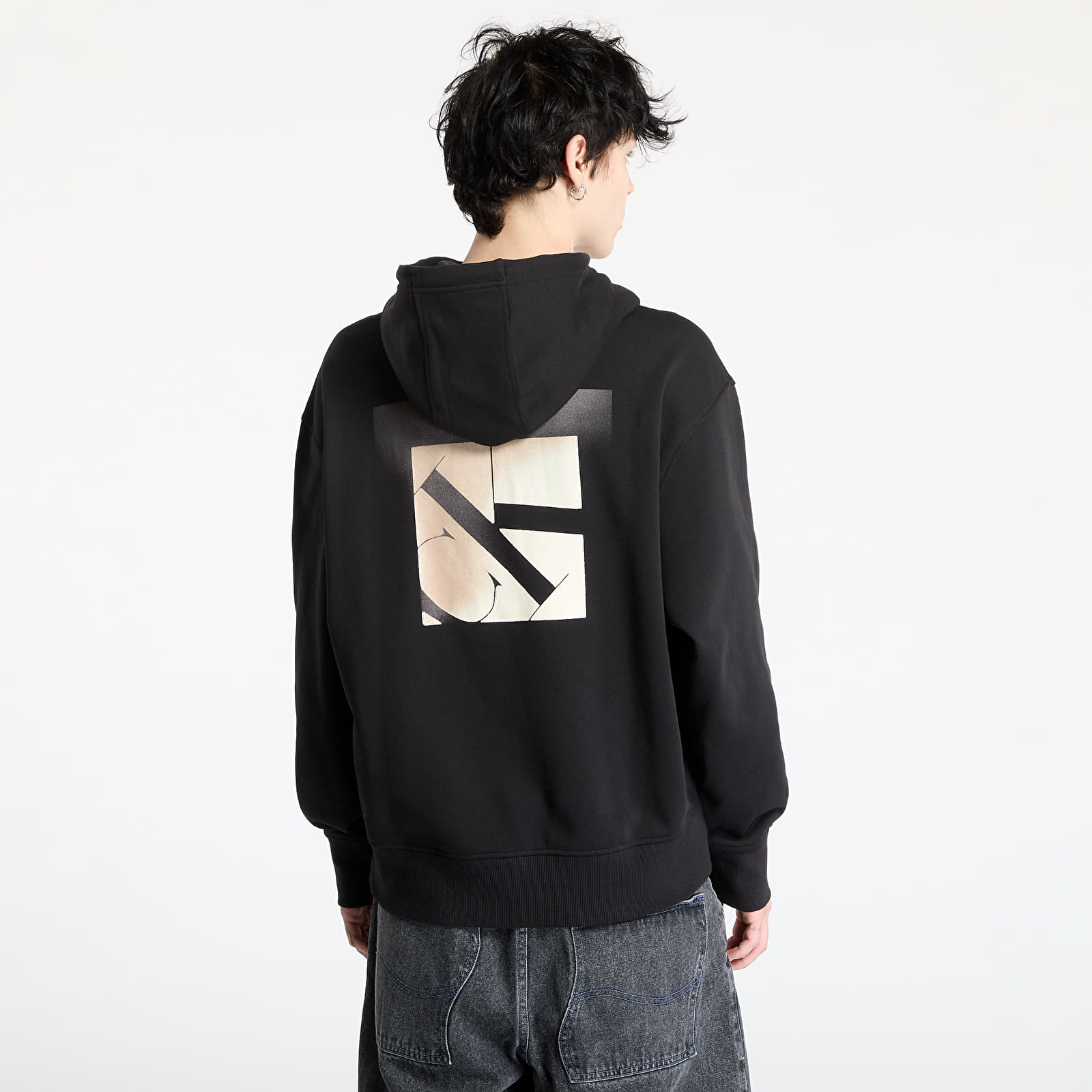 Mikiny Calvin Klein Jeans Soft Layered Monogram Hoodie Black