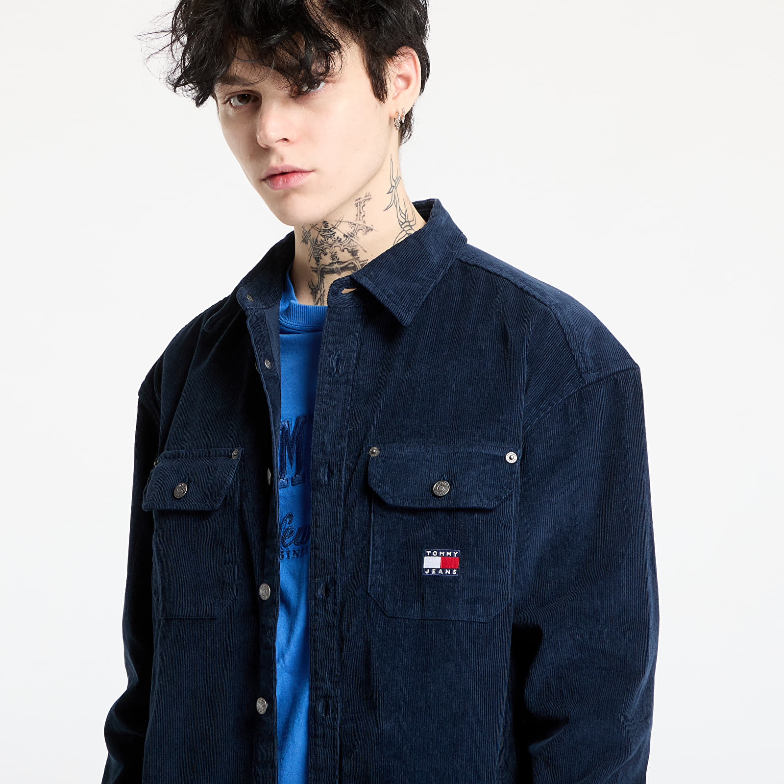Paidat Tommy Jeans Relaxed Cord Shirt Dark Night Navy