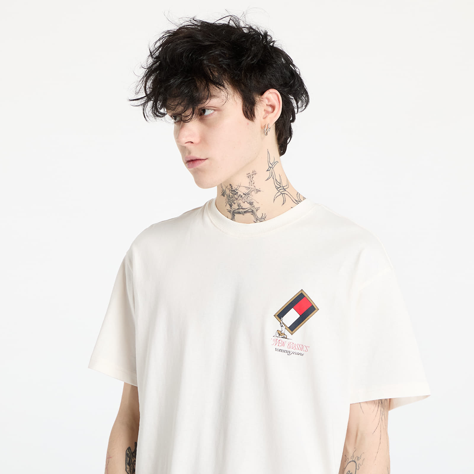 Koszulki Tommy Jeans Relaxed Novelty 1 Tee White