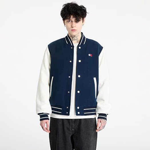 Bomber Tommy Jeans Wool Blend Varsity Jacket Blue