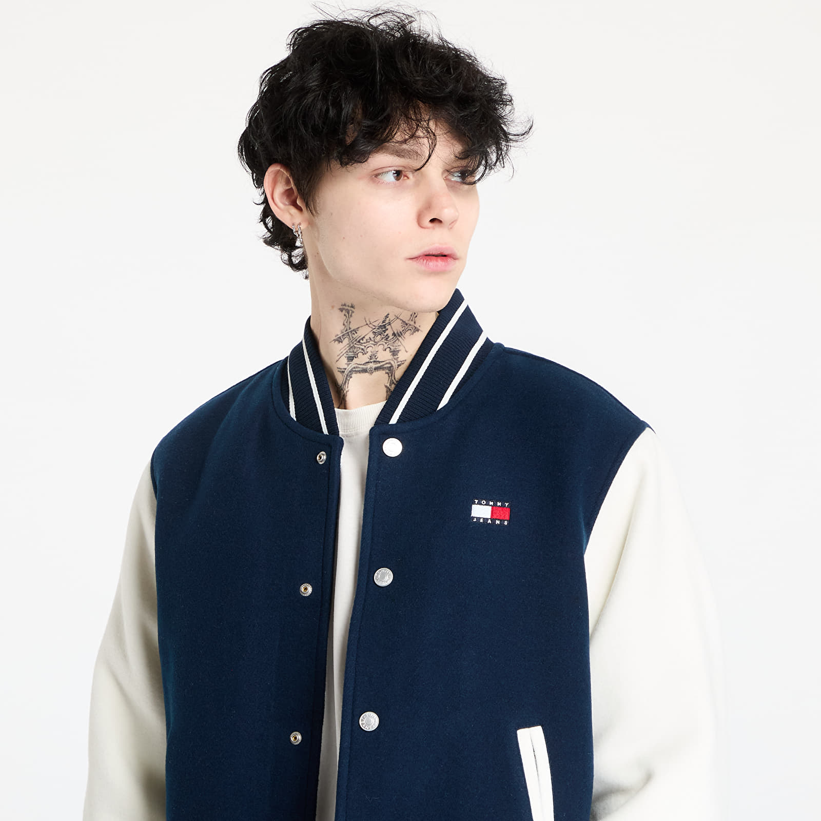 Bombers Tommy Jeans Wool Blend Varsity Jacket Blue