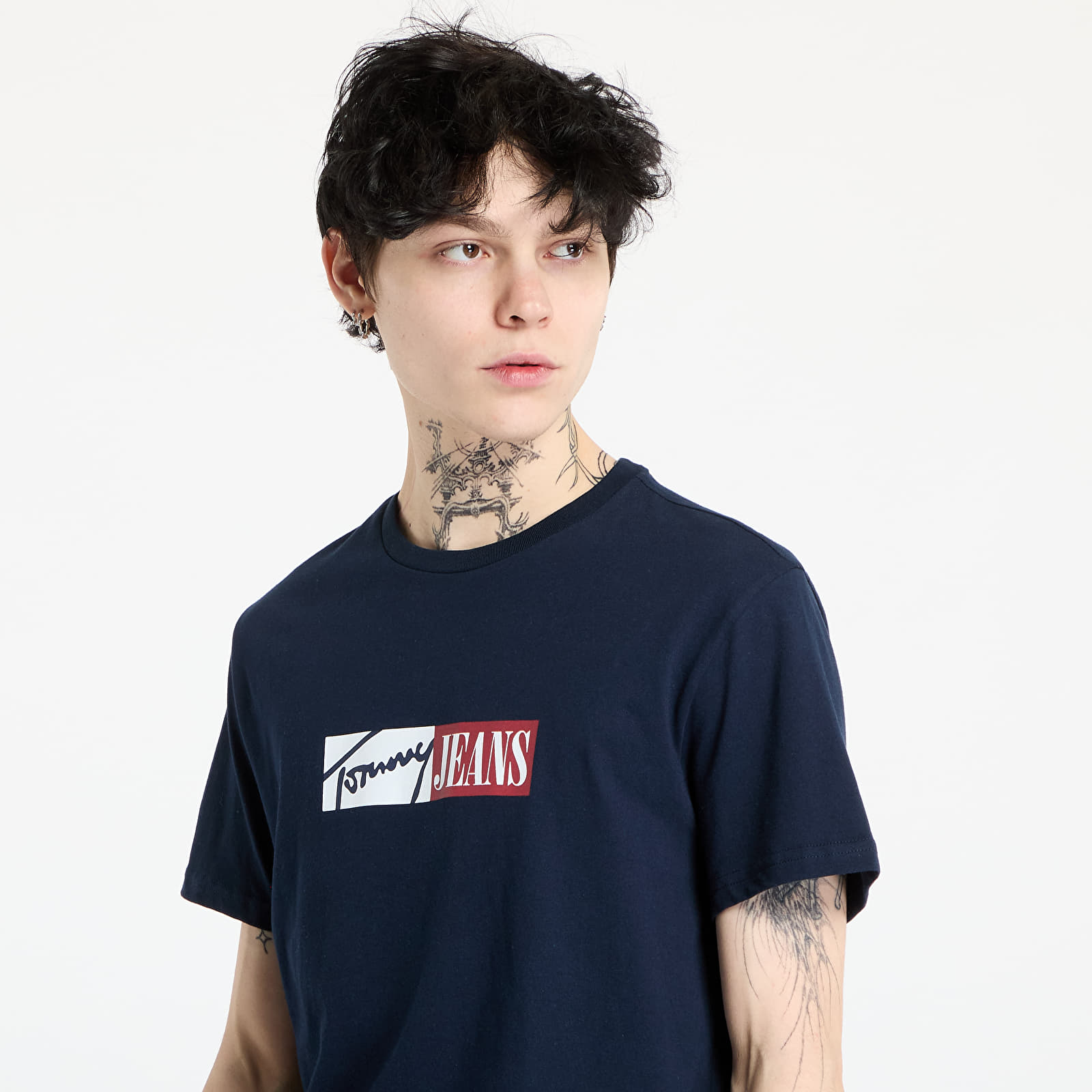 Koszulki Tommy Jeans Slim Entry Graphic Tee Blue