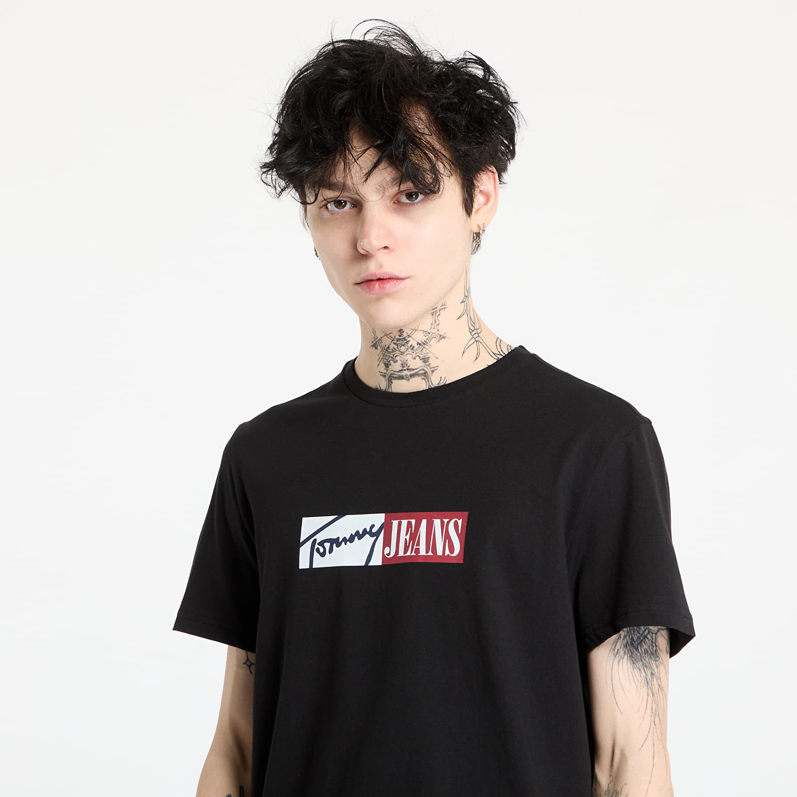 Koszulki Tommy Jeans Slim Entry Graphic Tee Black