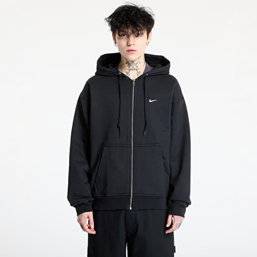 Mikina Nike Solo Swoosh Men's Thermal Full-Zip Hoodie Black/ White