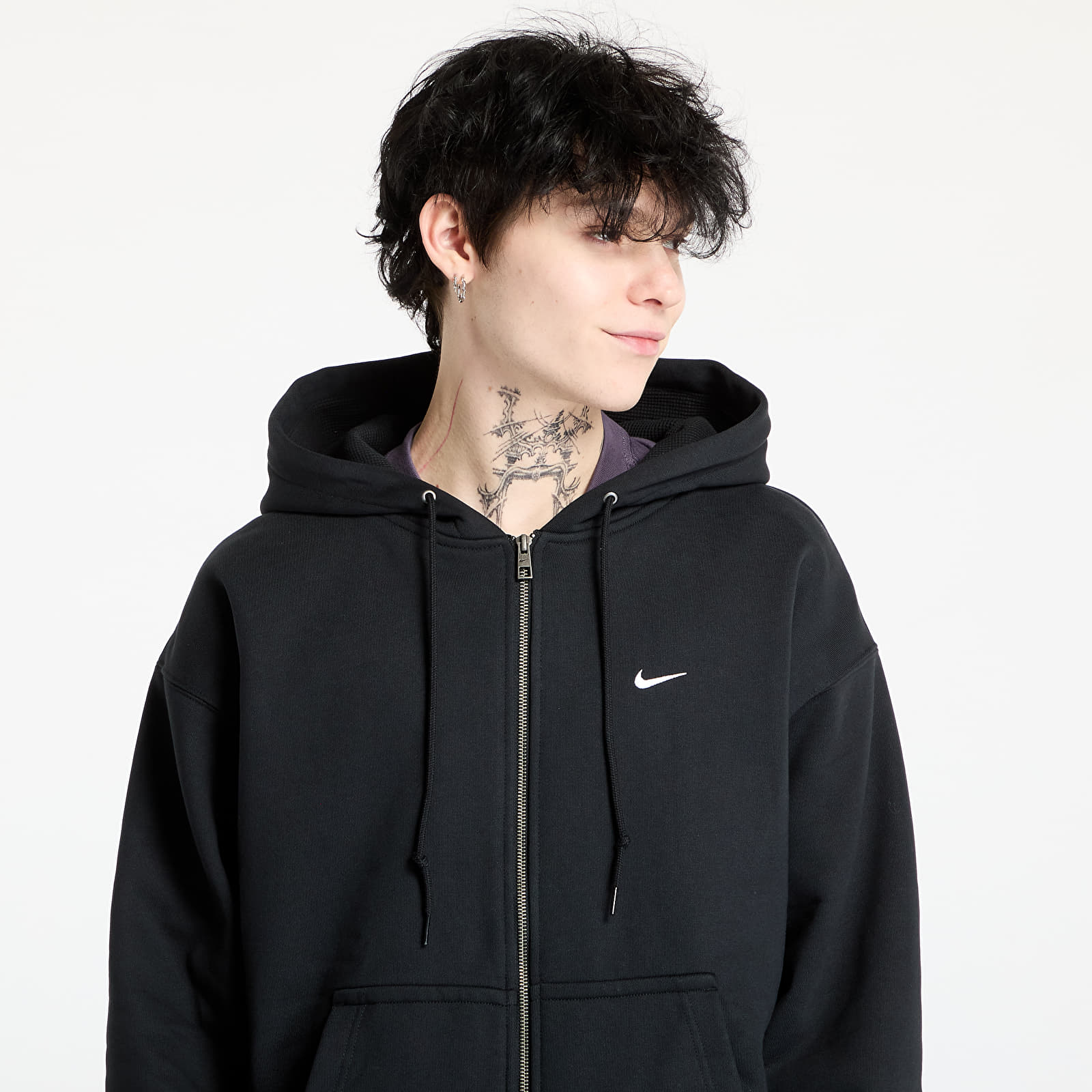 Hoodies and sweatshirts  Nike Solo Swoosh Men's Thermal Full-Zip Hoodie Black/ White