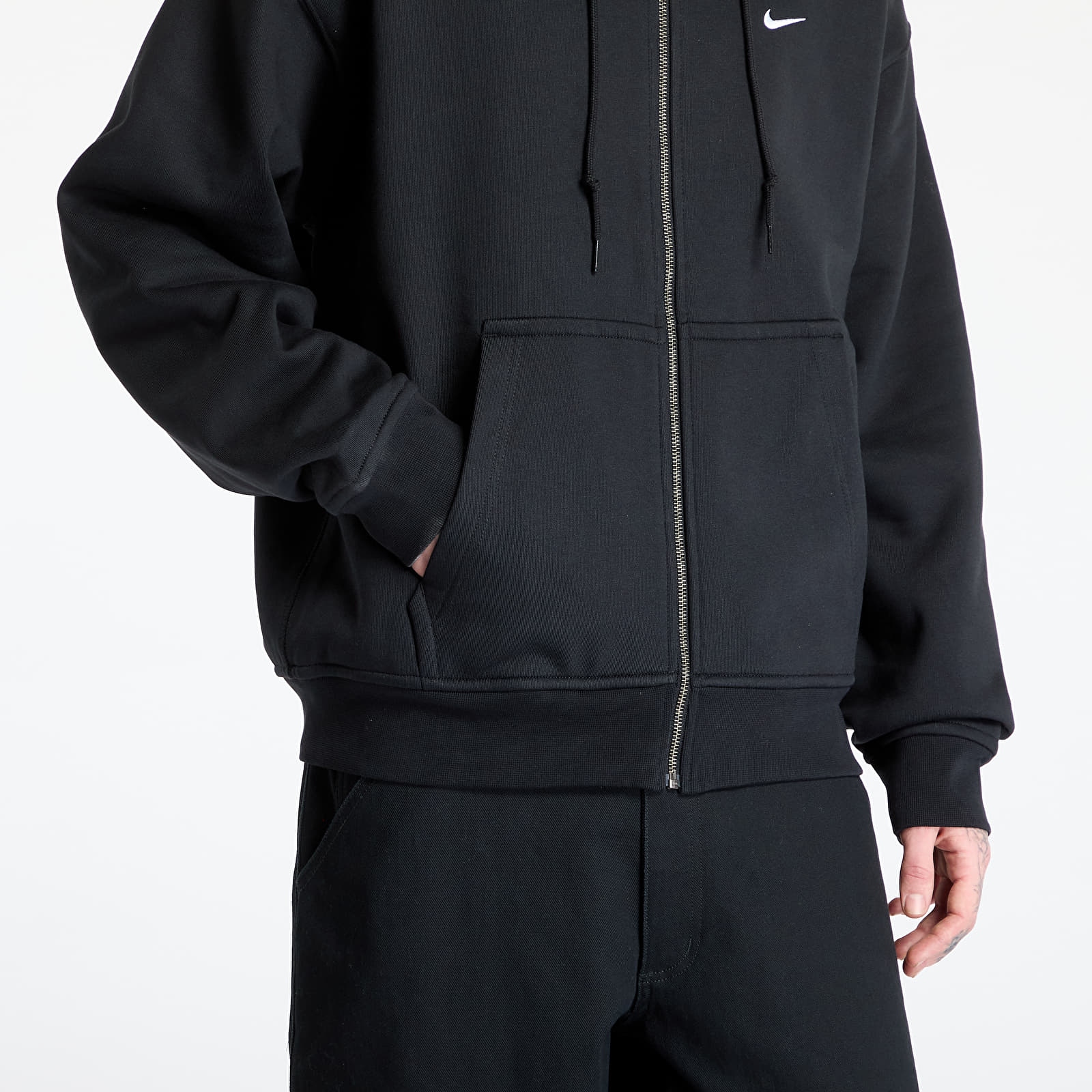 Hoodies and sweatshirts  Nike Solo Swoosh Men's Thermal Full-Zip Hoodie Black/ White