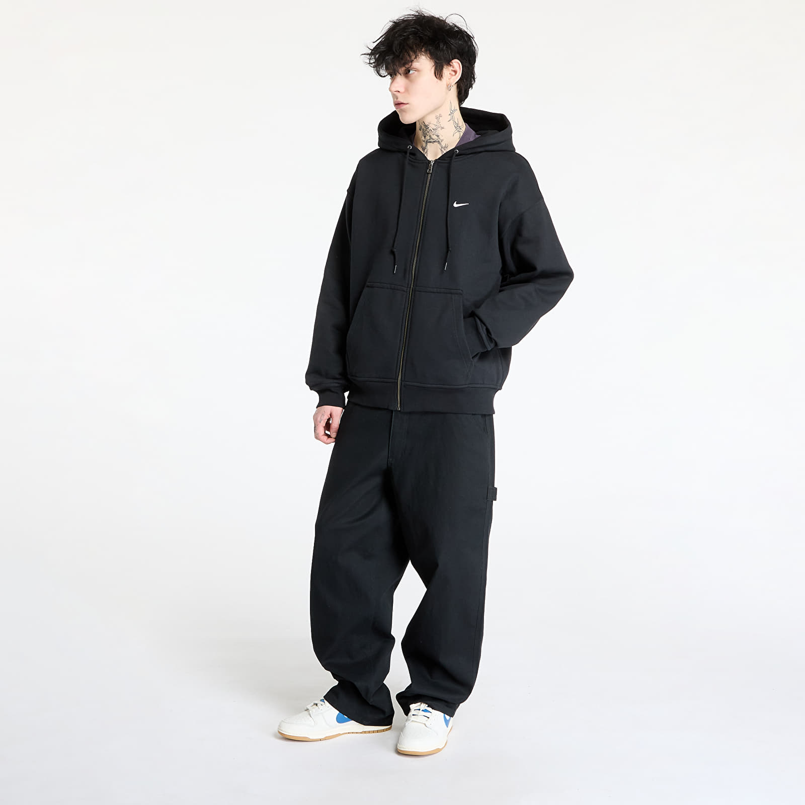 Hoodies and sweatshirts  Nike Solo Swoosh Men's Thermal Full-Zip Hoodie Black/ White