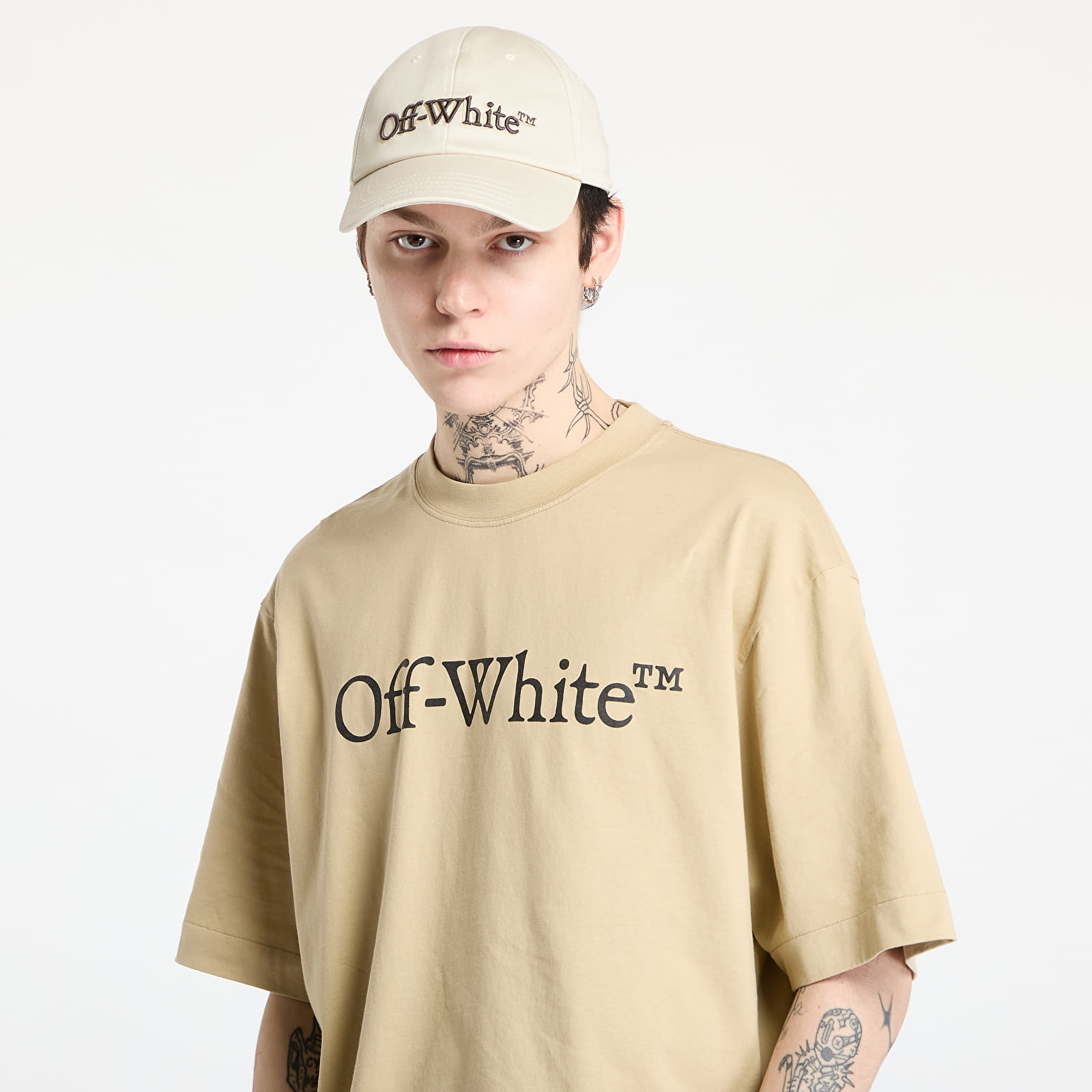 Koszulki Off-White Big Bookish Skate S/S Tee Creme Brulée