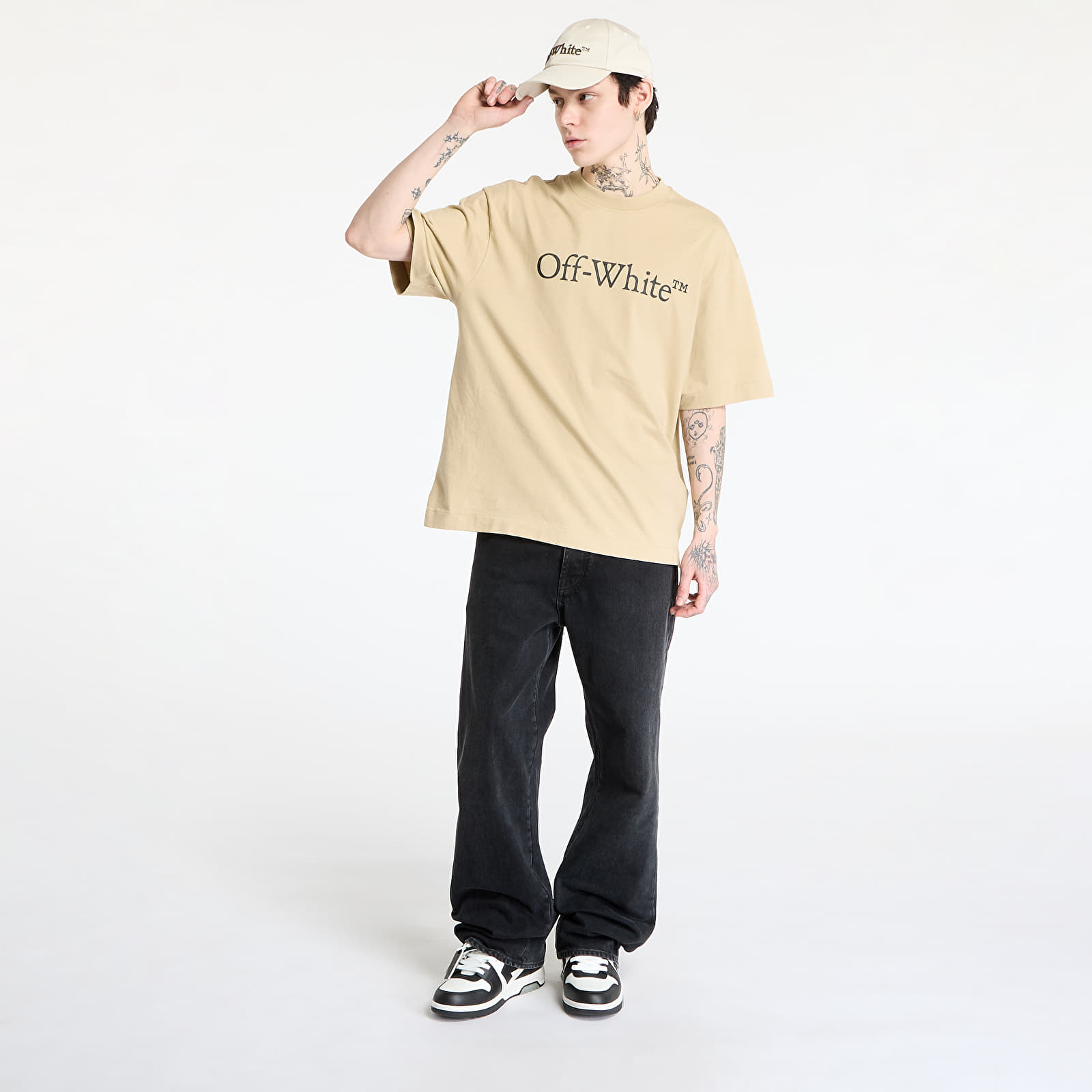 Koszulki Off-White Big Bookish Skate S/S Tee Creme Brulée
