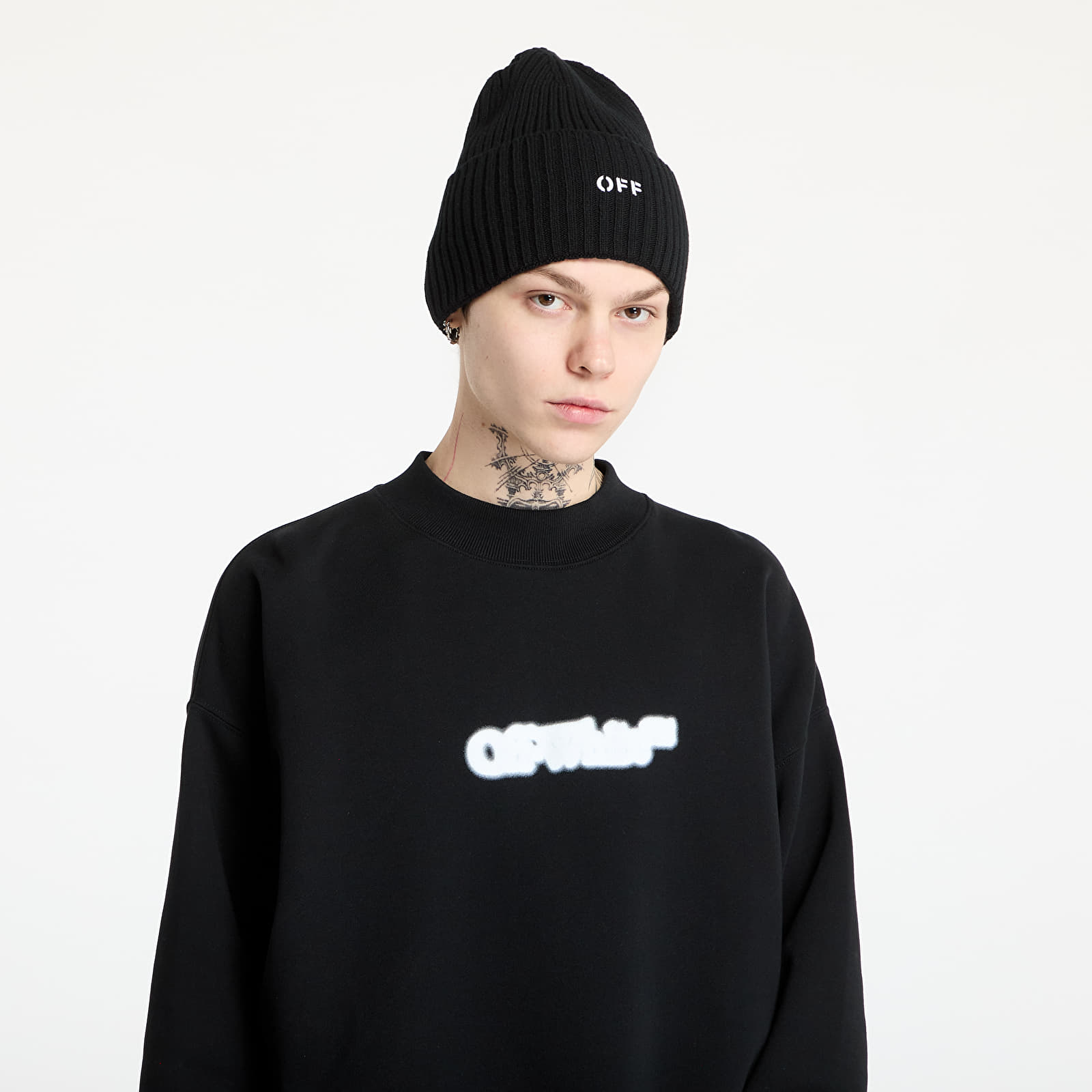 Kapucnis pulóverek és pulcsik Off-White Spray Arrow Skate Crewneck Black/ White