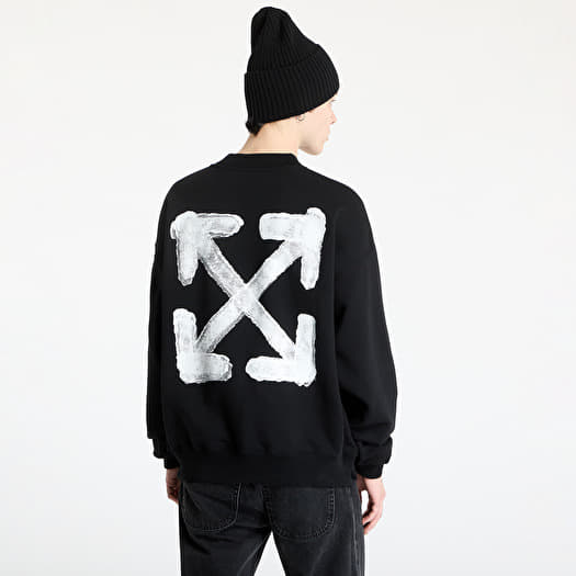 国内発送☆Off-White☆WINDY ARROW SKATE CREWNECK/BLACK/WHITE Felpe Off-White Spray Arrow Skate Crewneck Black/ White