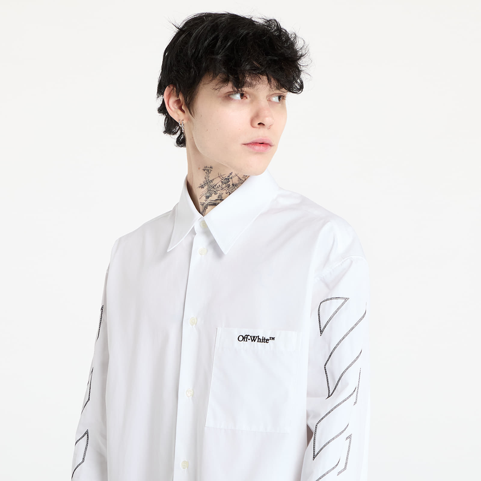 Hemden Off-White Diag Outl Popl Over Shirt White/ Black