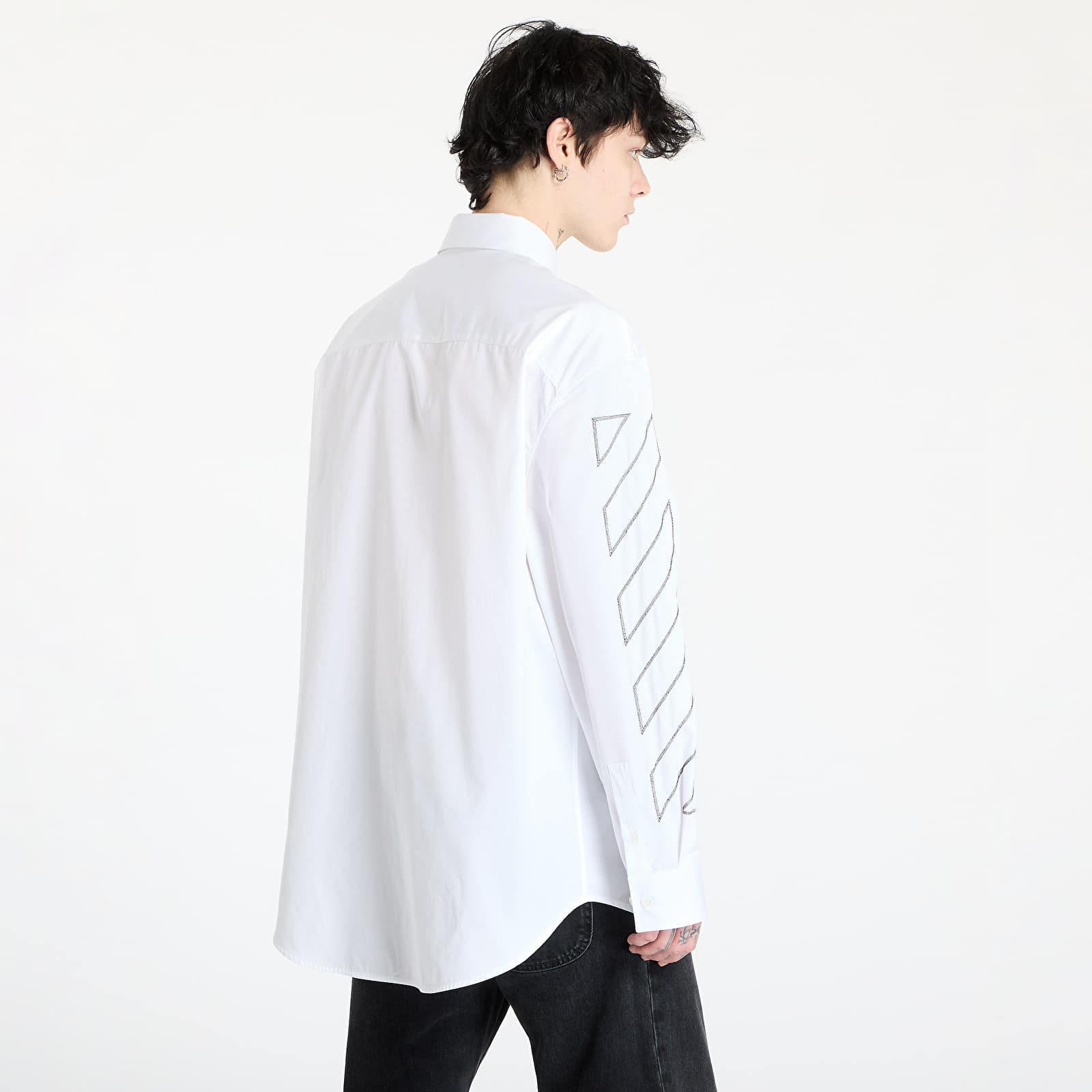 Hemden Off-White Diag Outl Popl Over Shirt White/ Black