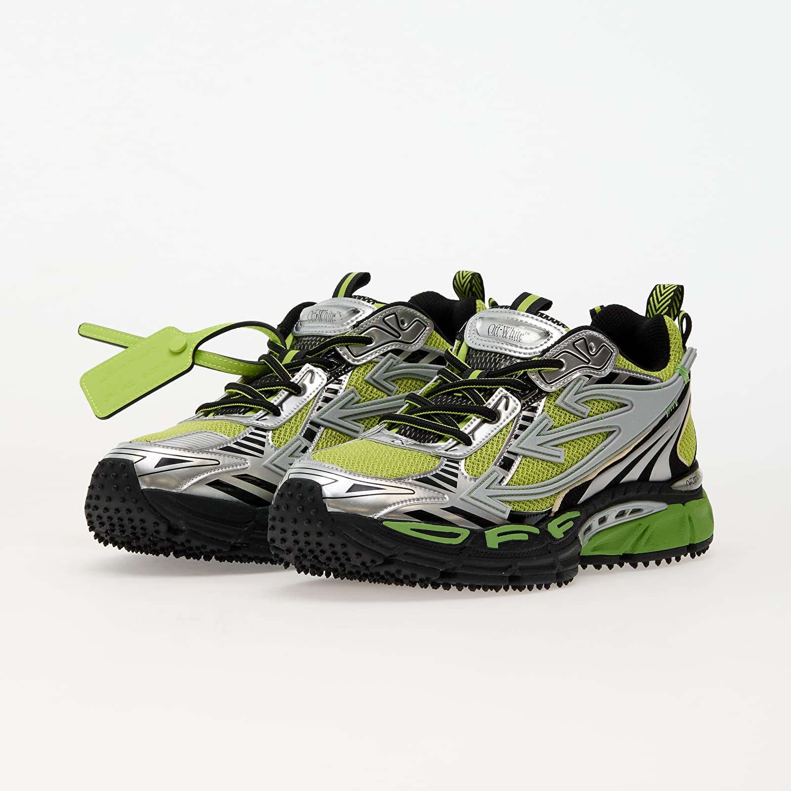 Férfi cipők Off-White Ow Be Right Back Silver Green Fluo