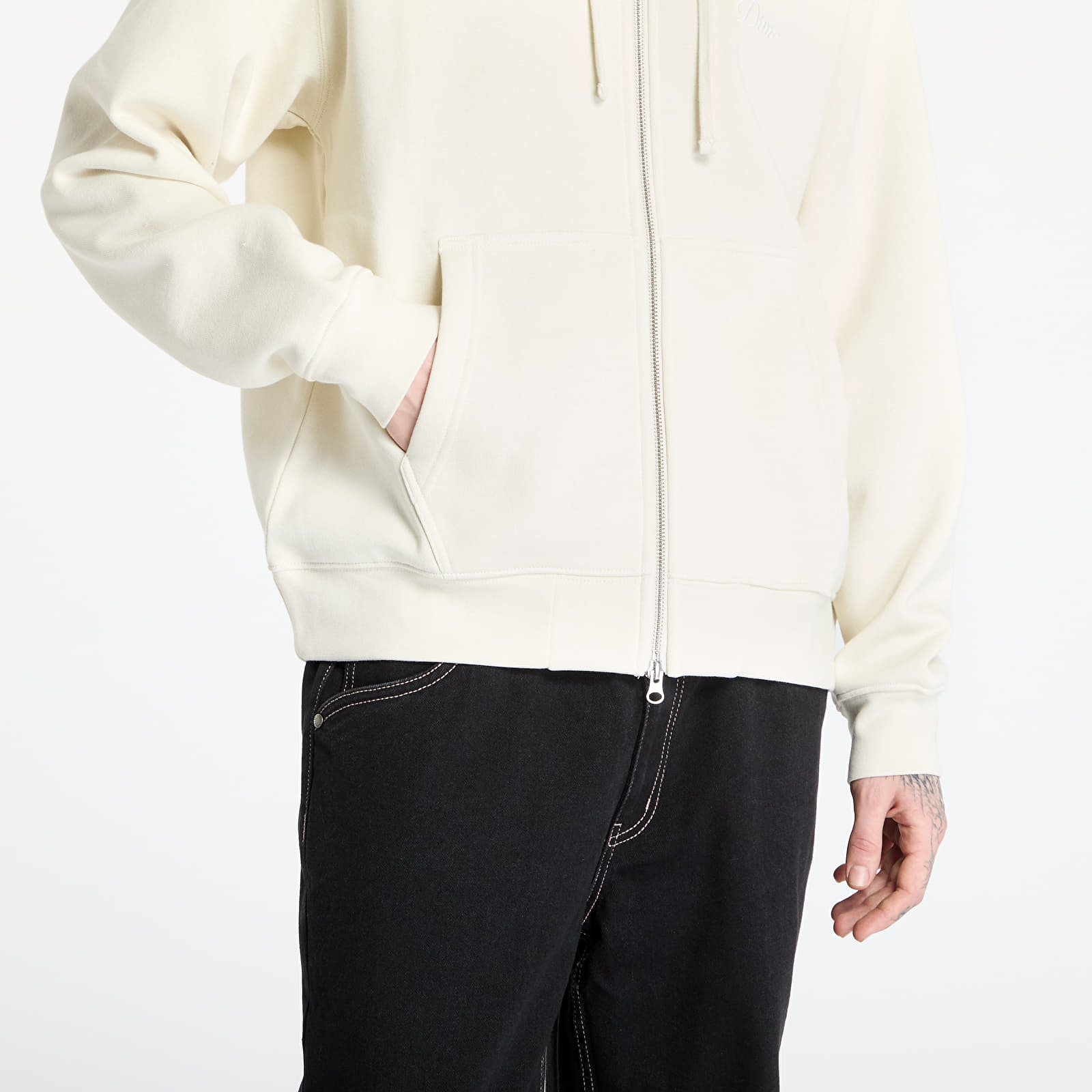 Kapucnis pulóverek és pulcsik DIME Cursive Small Logo Zip-Hoodie UNISEX Natural