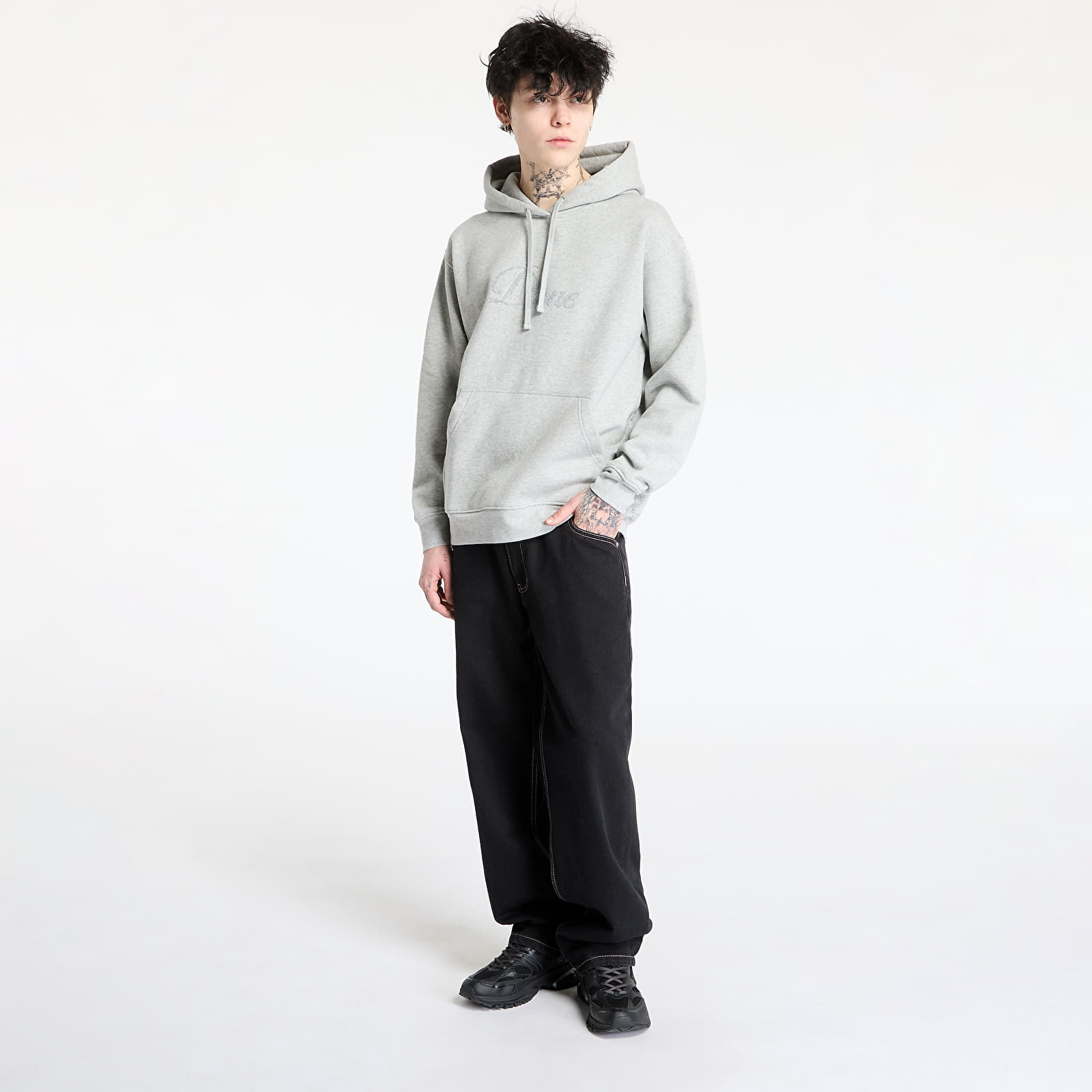 Kapucnis pulóverek és pulcsik DIME Cursive Logo Hoodie UNISEX Heather Gray