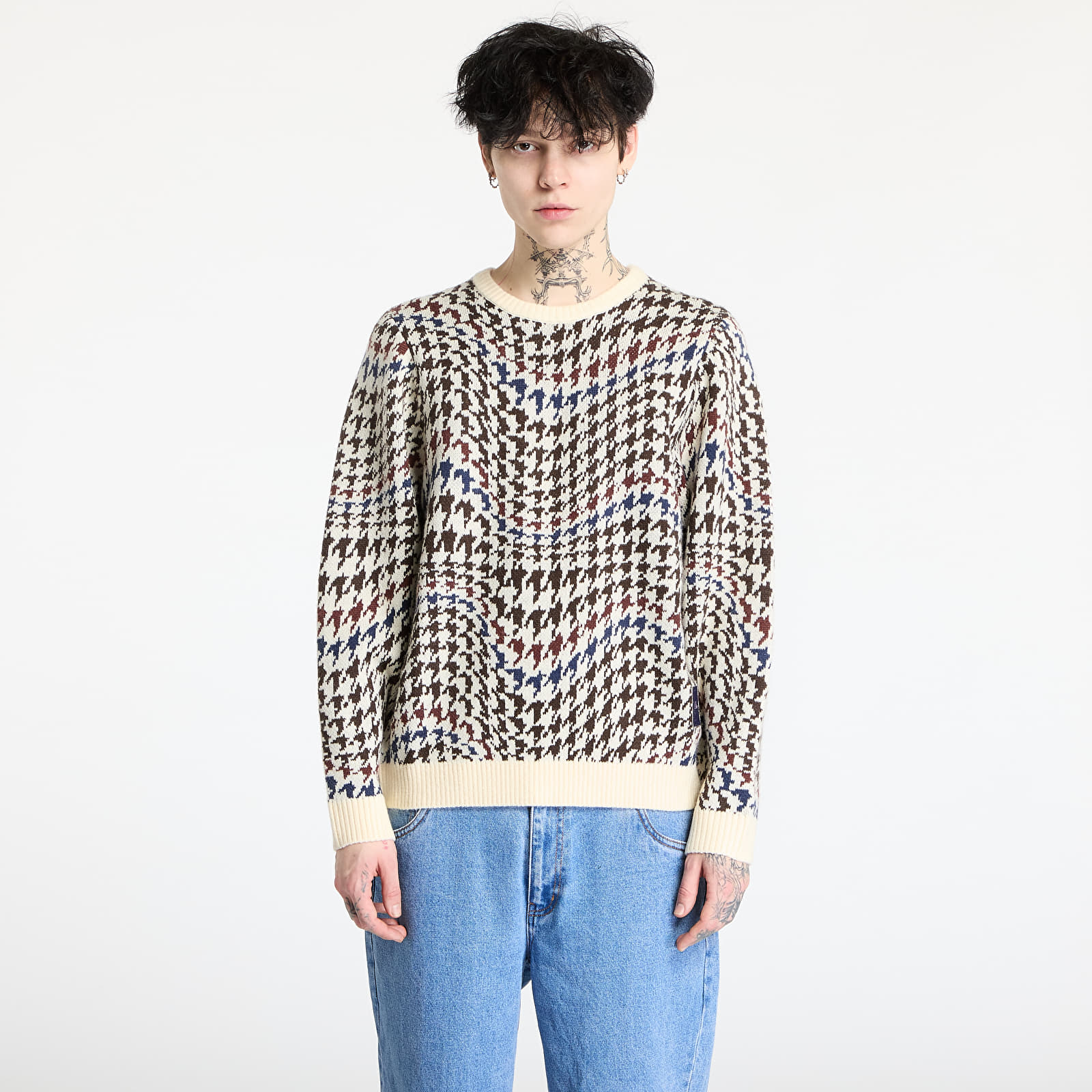 Sweaters DIME Houndstooth Knit UNISEX Cream Multi