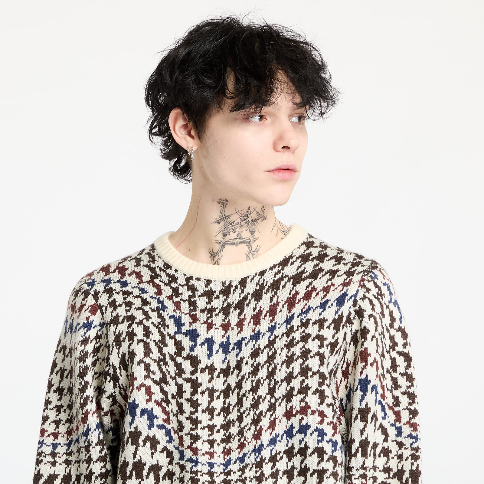 Sweaters DIME Houndstooth Knit UNISEX Cream Multi