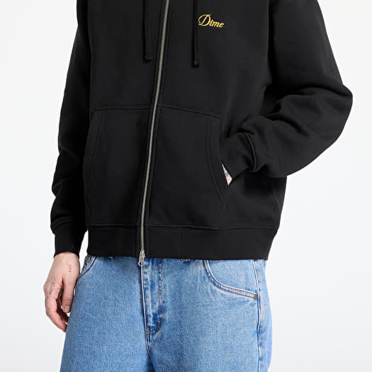 DIME Cursive Small Logo Zip-Hoodie UNISEX Black | Footshop