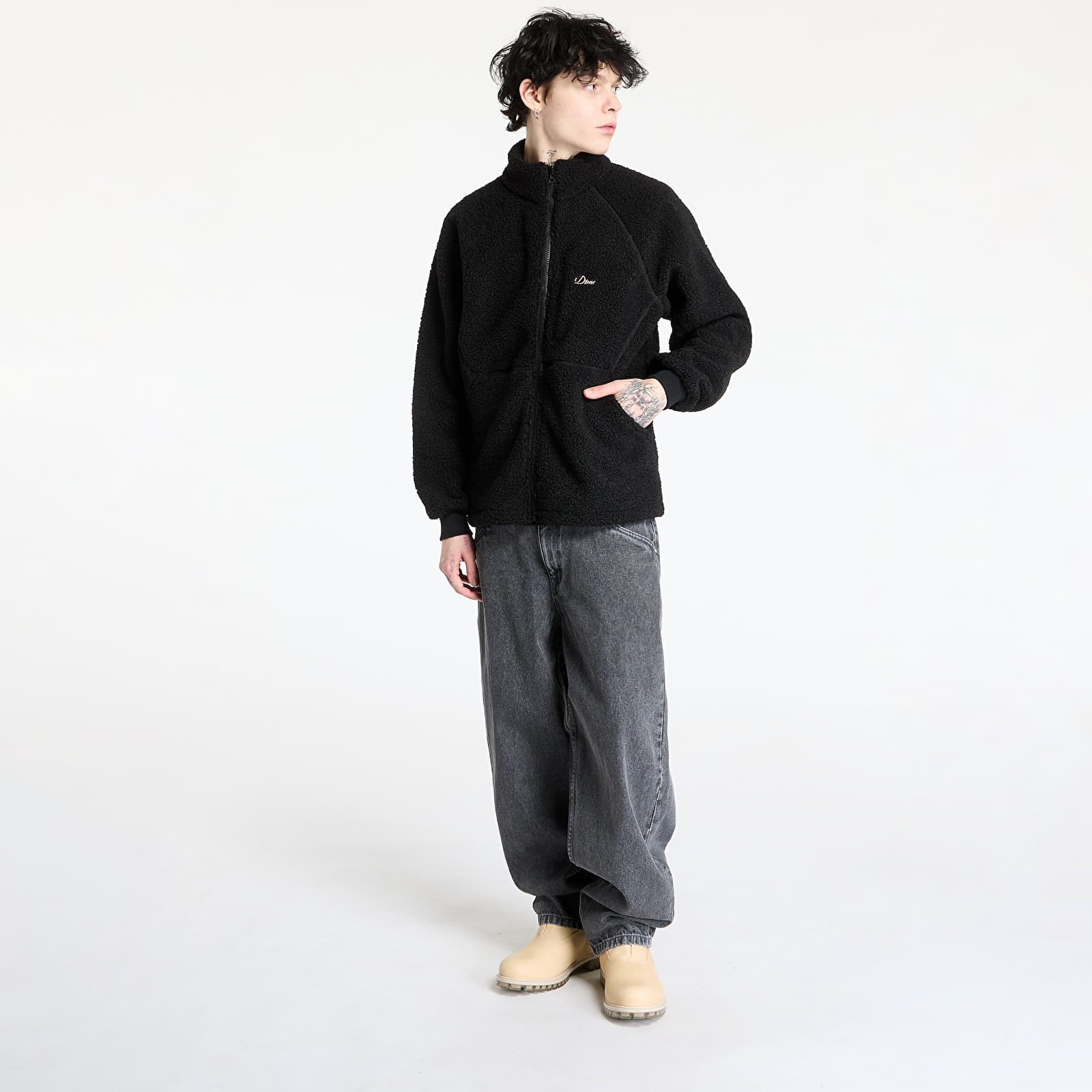 Jackets DIME Polar Fleece Sherpa Zip UNISEX Black