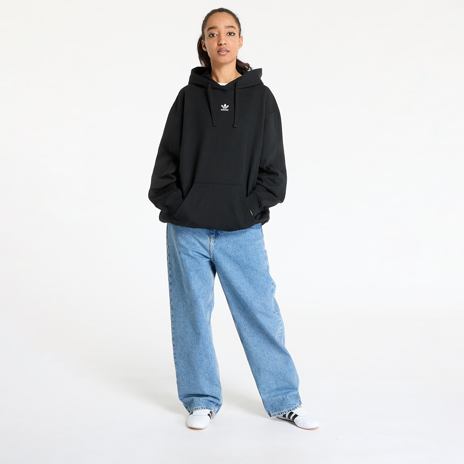 Bluzy adidas Essentials Loose French Terry Hoodie Black