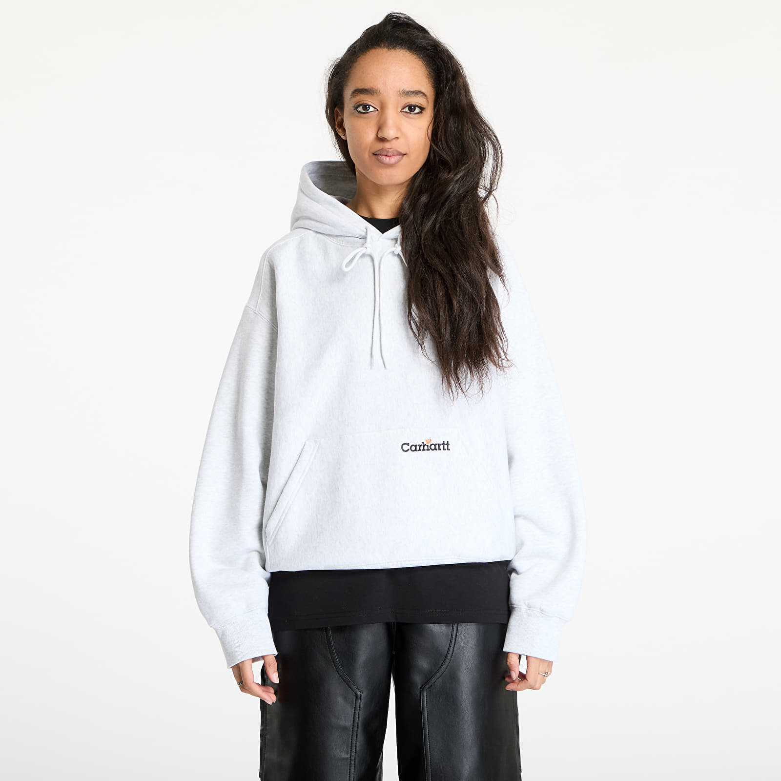 Hoodies and sweatshirts  Carhartt WIP Hooded Label Script Sweat UNISEX Ash Heather
