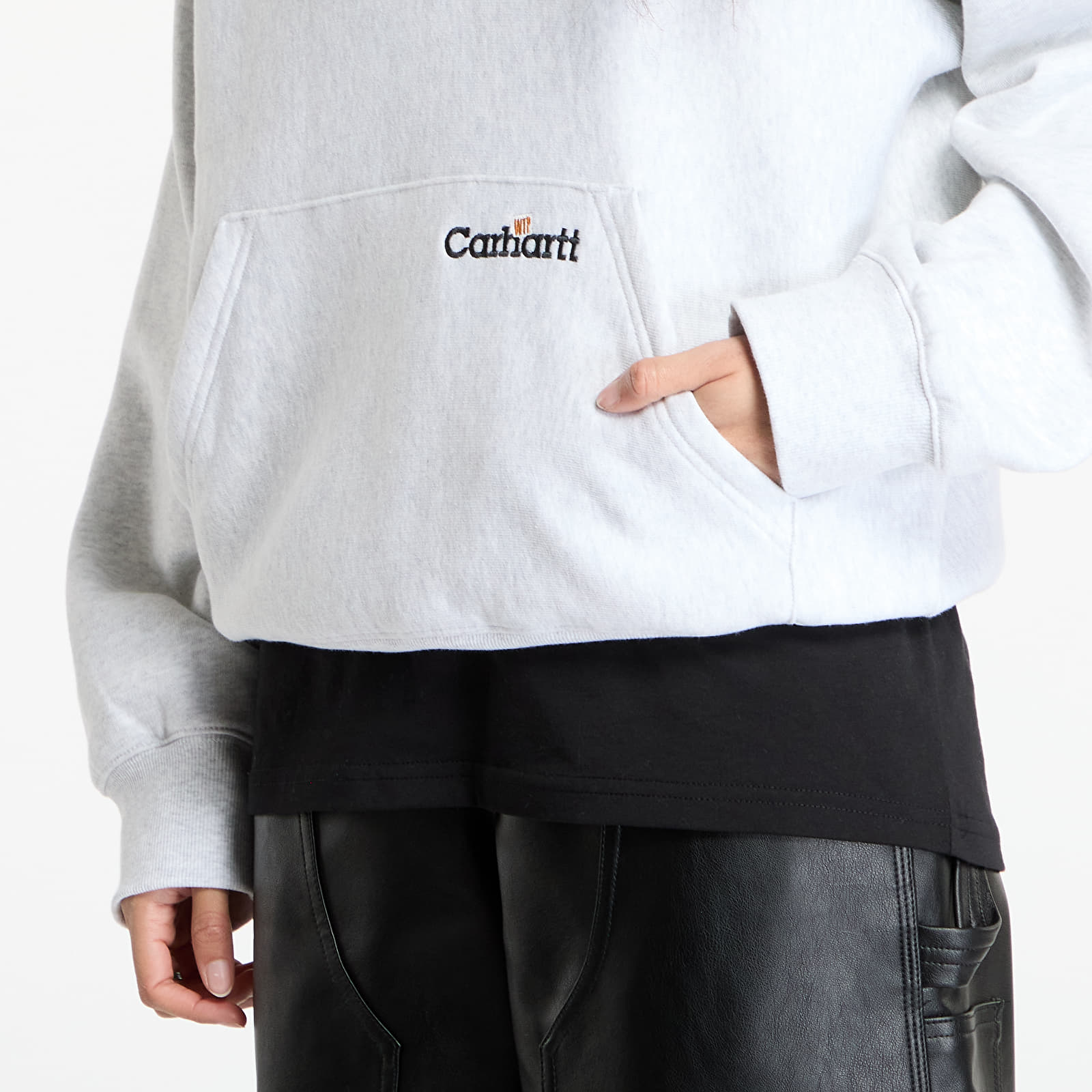 Hoodies and sweatshirts  Carhartt WIP Hooded Label Script Sweat UNISEX Ash Heather
