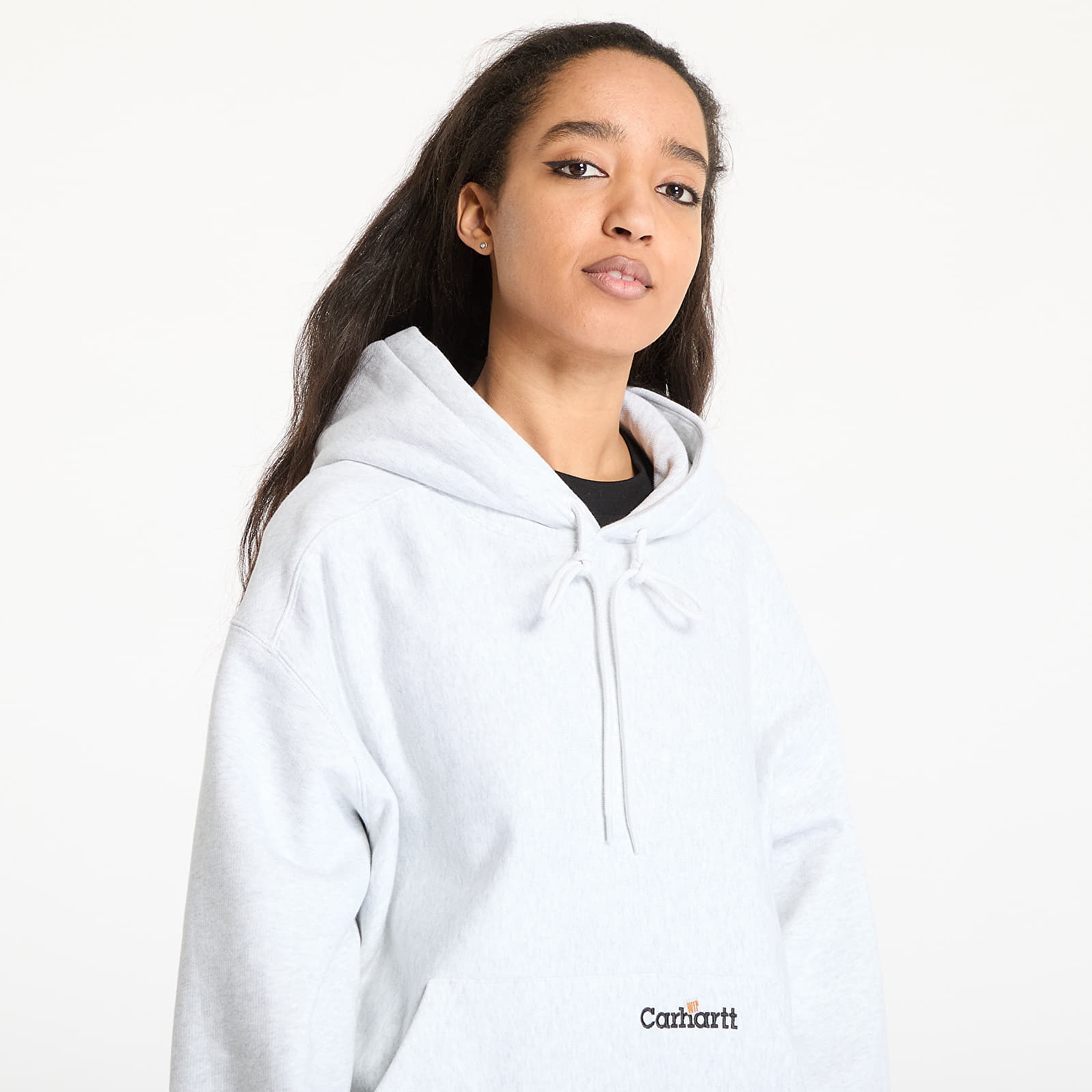 Hoodies and sweatshirts  Carhartt WIP Hooded Label Script Sweat UNISEX Ash Heather