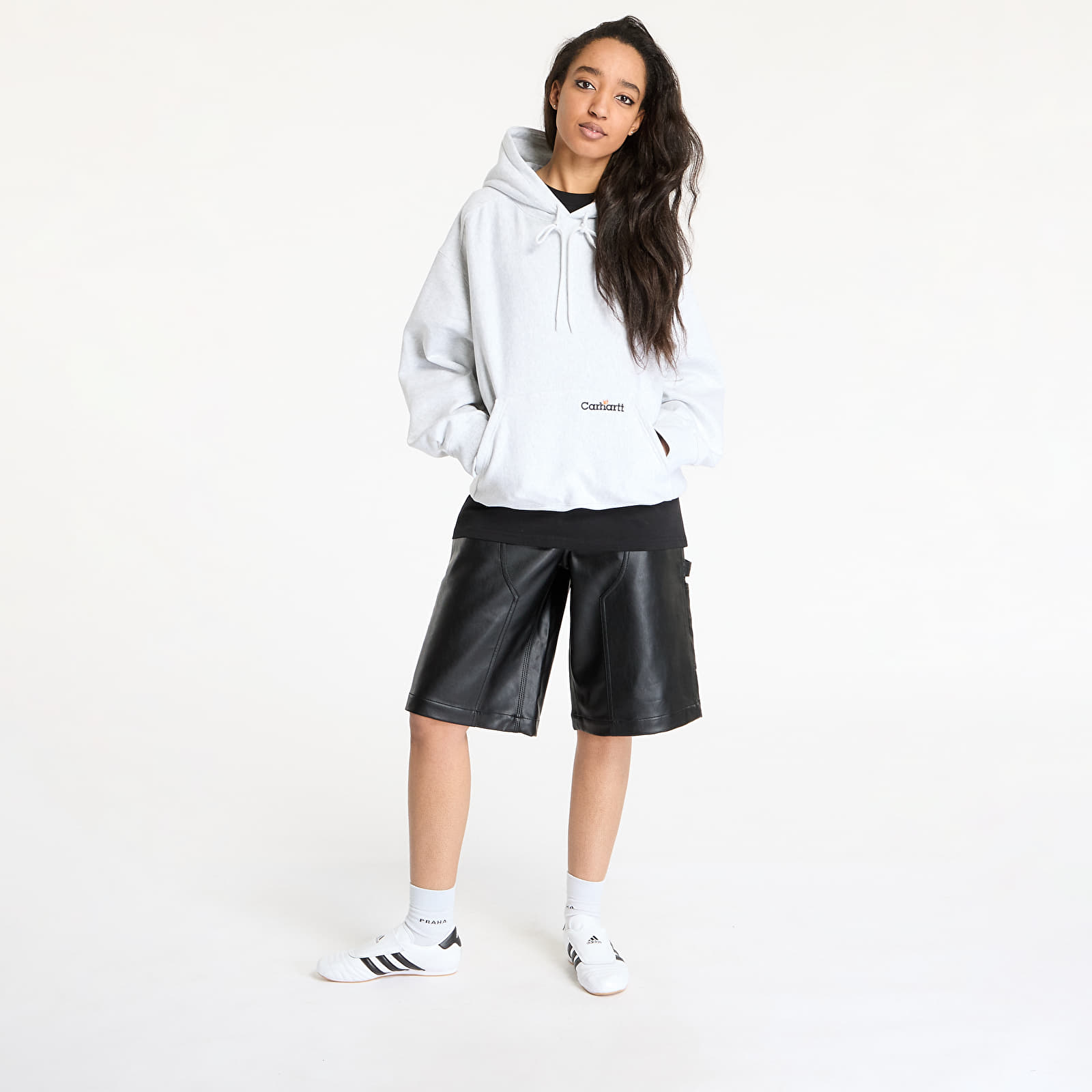 Hoodies and sweatshirts  Carhartt WIP Hooded Label Script Sweat UNISEX Ash Heather