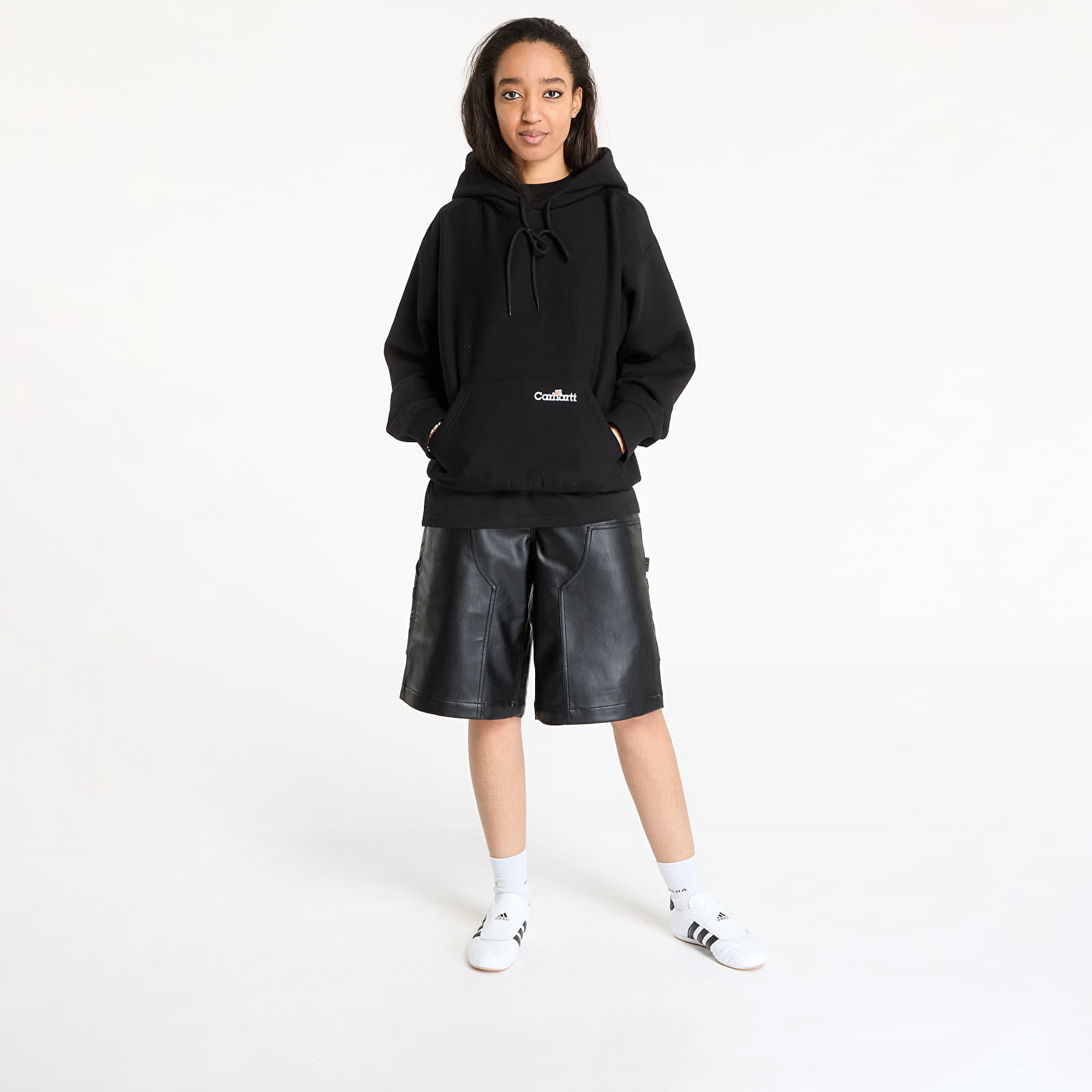 Bluzy Carhartt WIP Hooded Label Script Sweat UNISEX Black