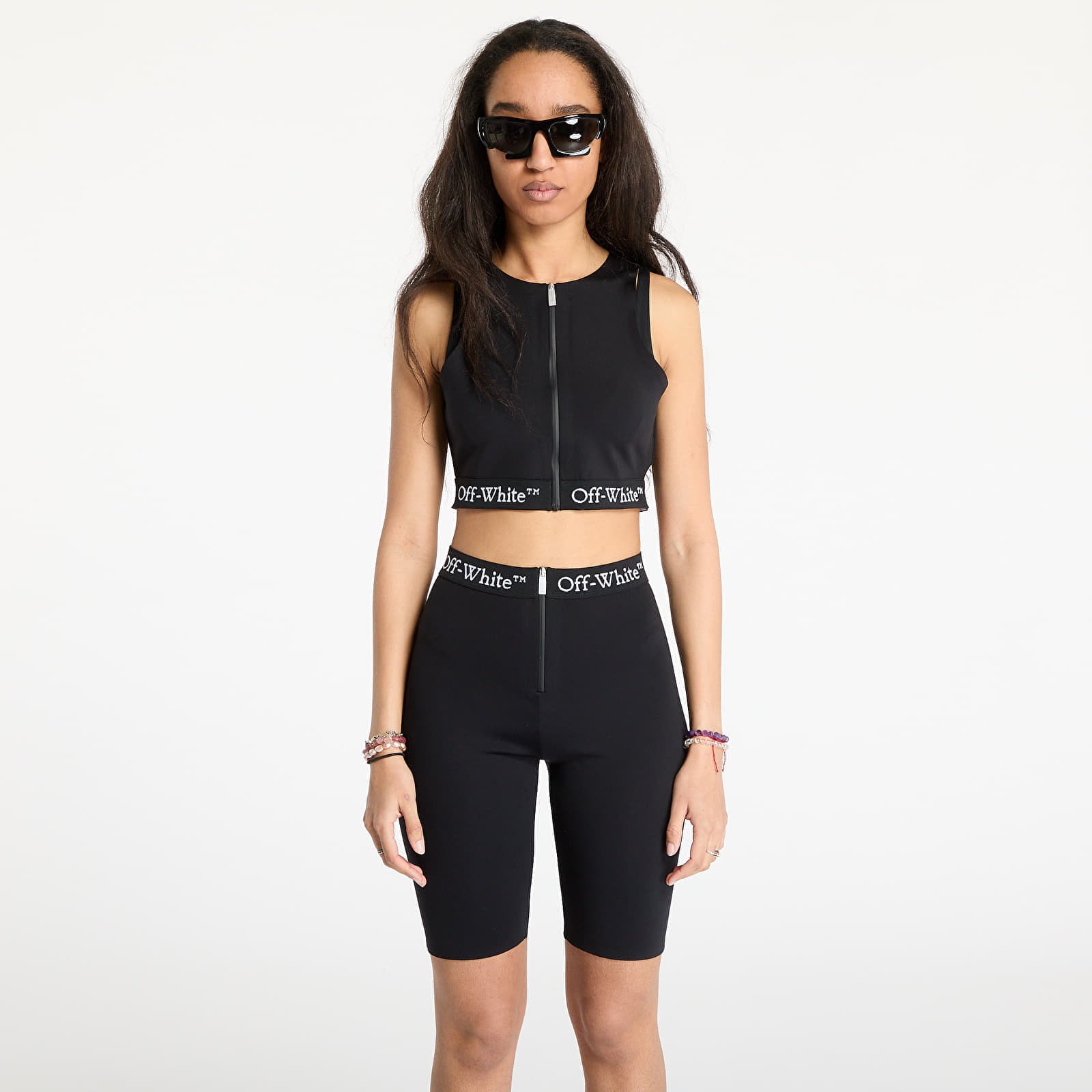 Top Off-White Logoband Zipped Rowing Top Black M