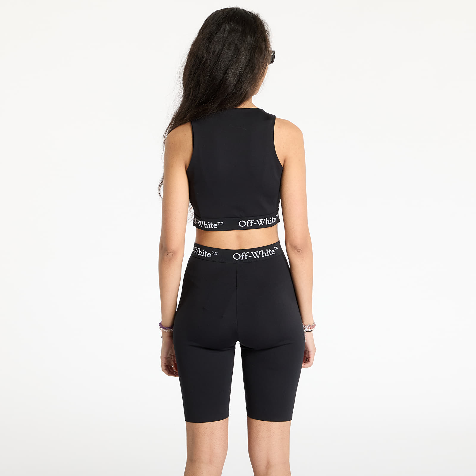 Topy Off-White Logoband Zipped Rowing Top Black