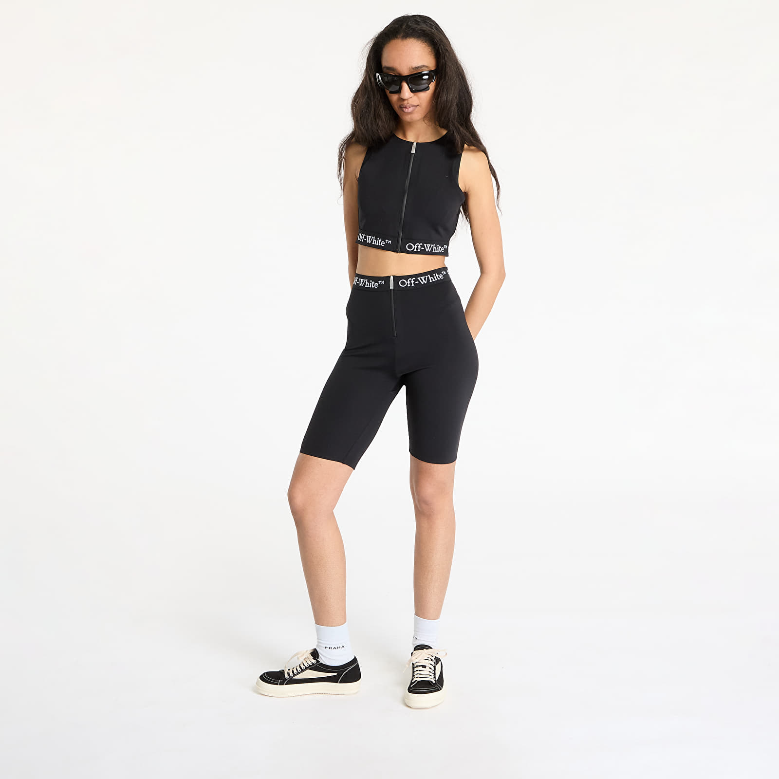 Shorts Off-White Logoband Zipped Shorts Black