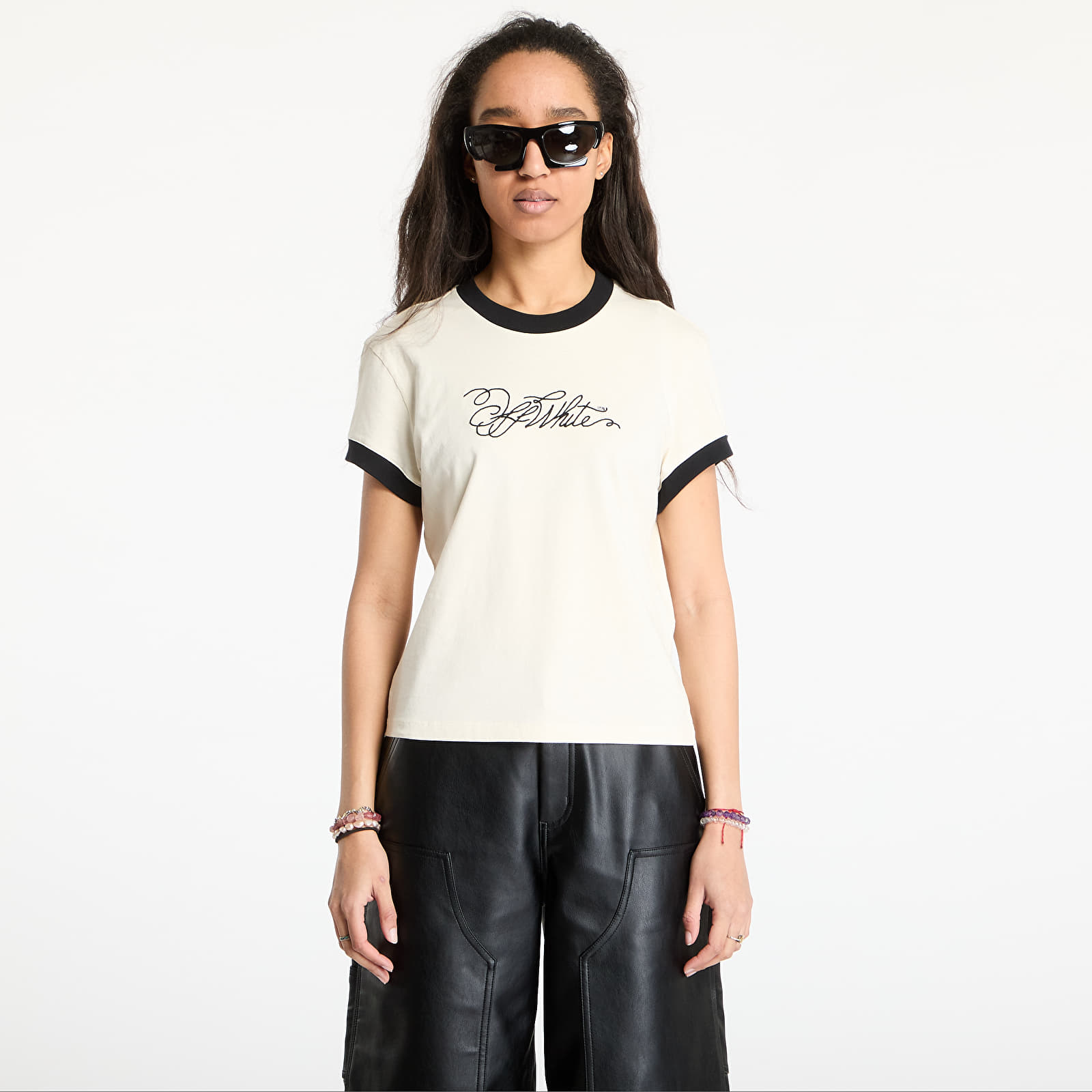 T-shirts Off-White Off White Script Fitted Tee White Aspara