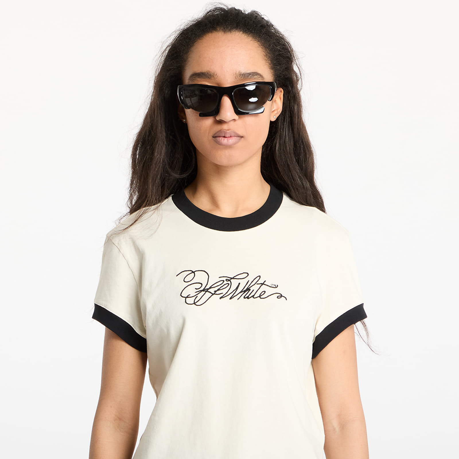 T-shirts Off-White Off White Script Fitted Tee White Aspara