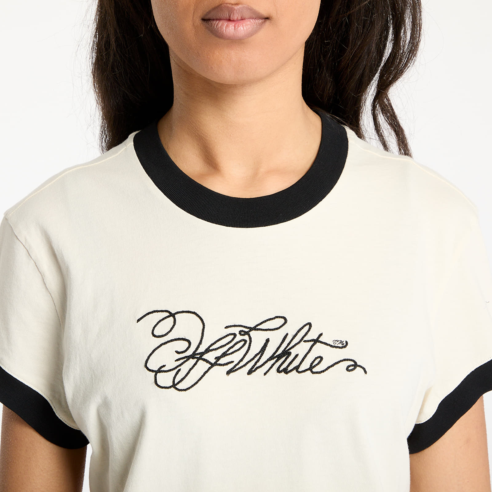 T-shirts Off-White Off White Script Fitted Tee White Aspara