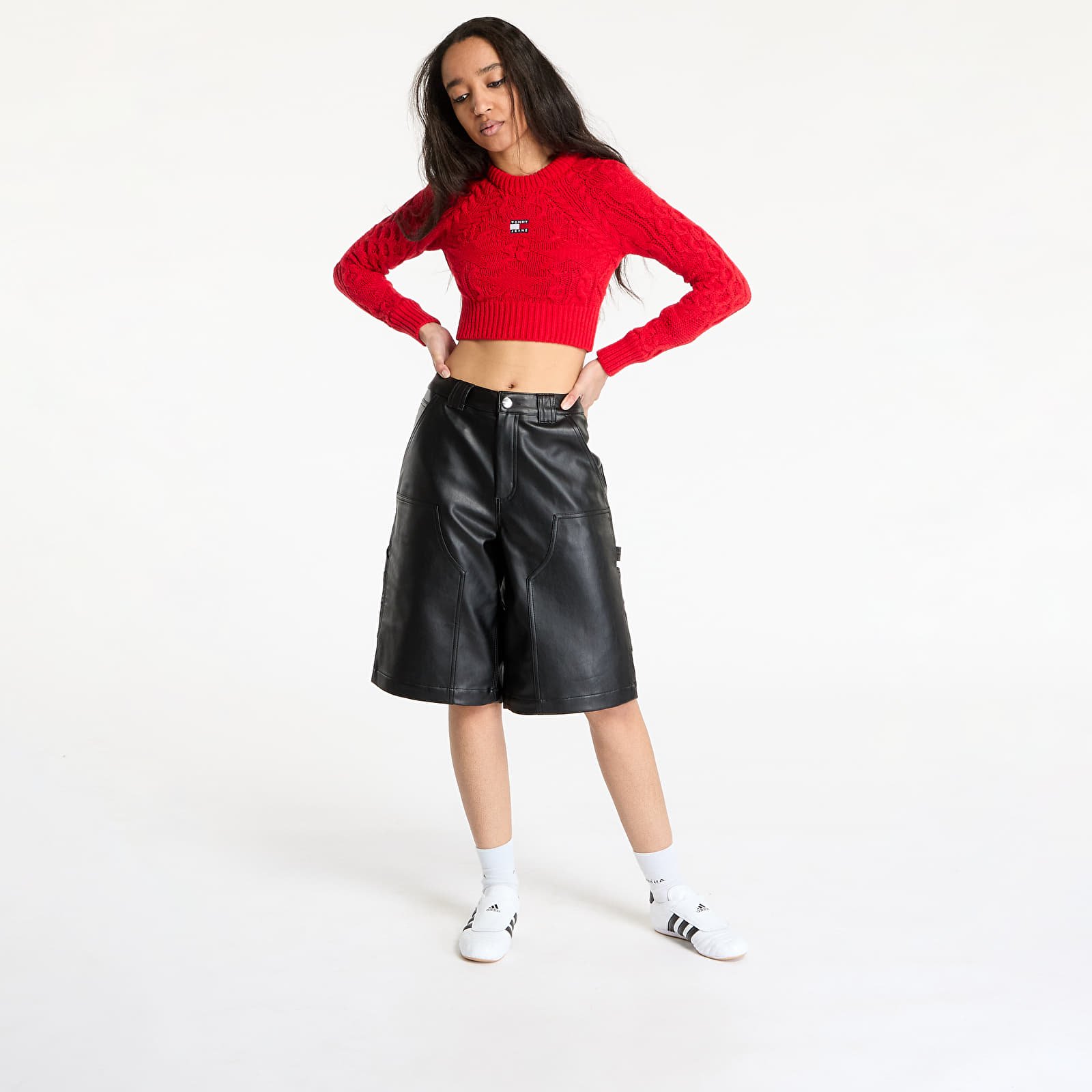 Villapaidat Tommy Jeans Badge Star Cable Sweater Red