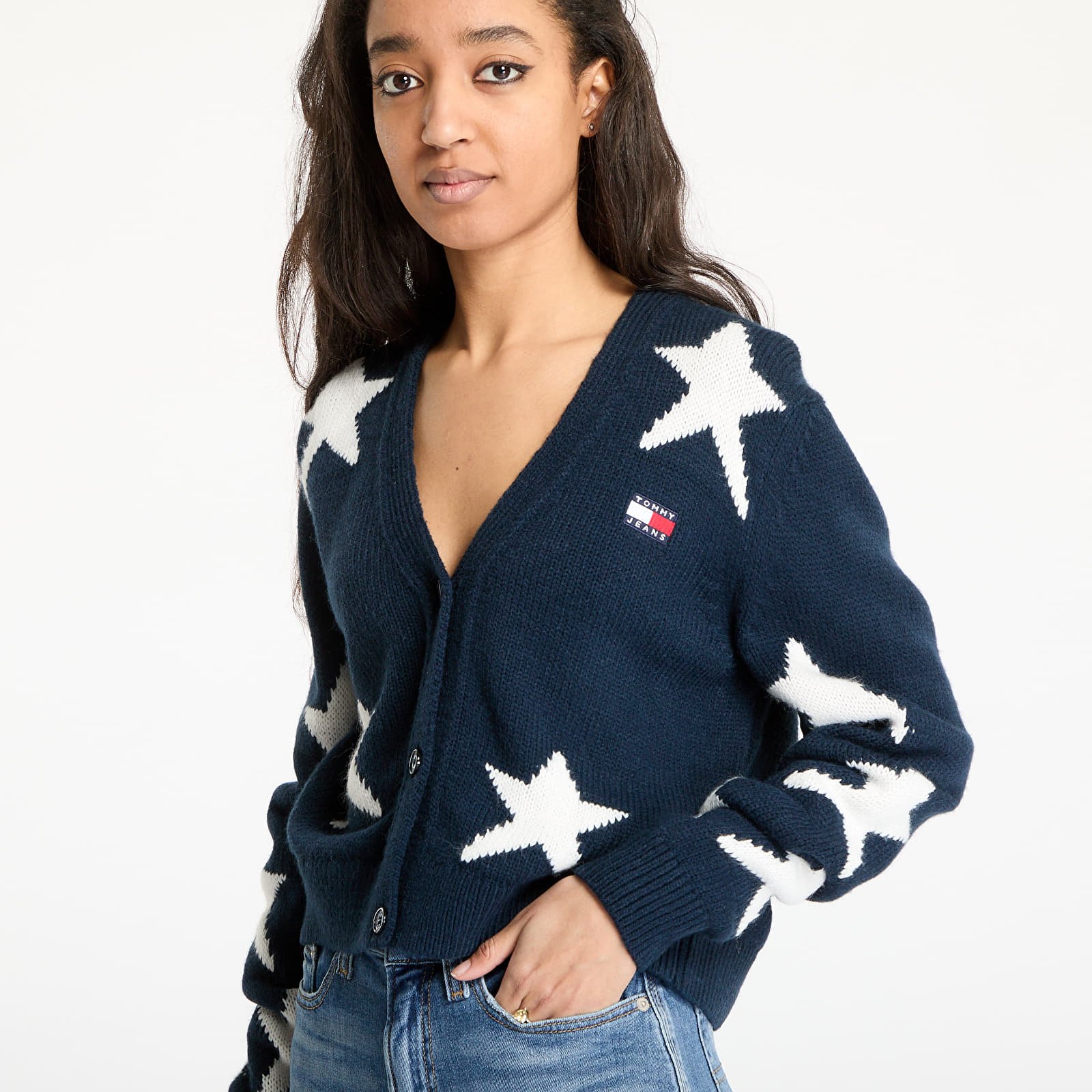 Sweaters Tommy Jeans Star Cardigan Blue