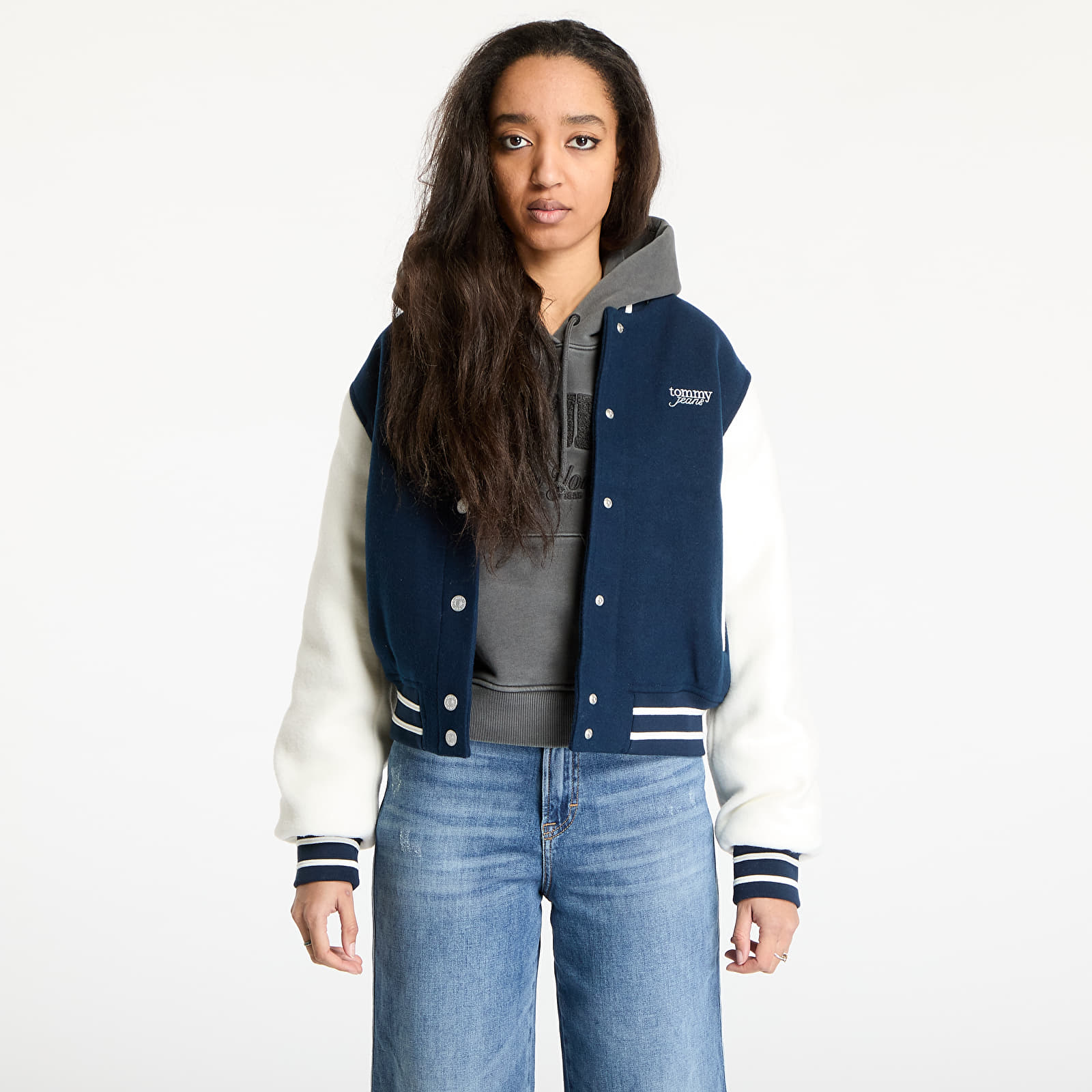 Bomber-takit Tommy Jeans Wool Varsity Bomber Jacket Blue