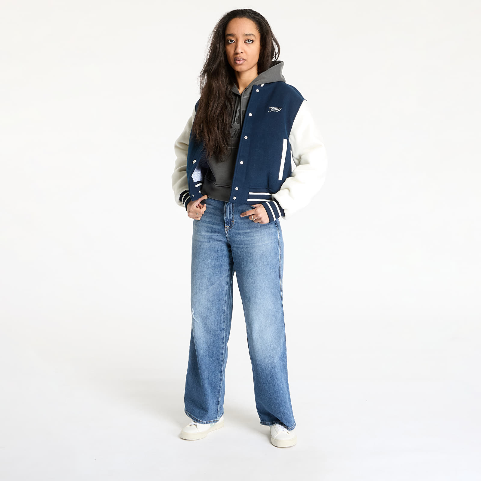 Bomber-takit Tommy Jeans Wool Varsity Bomber Jacket Blue