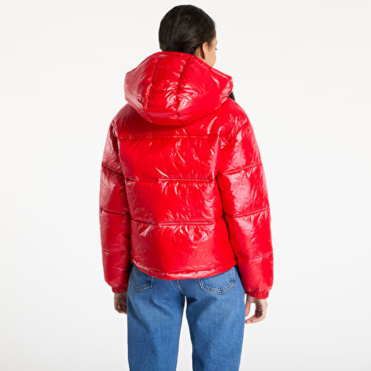 Jackets Tommy Jeans Shiny Hooded Badge Jacket Red Footshop
