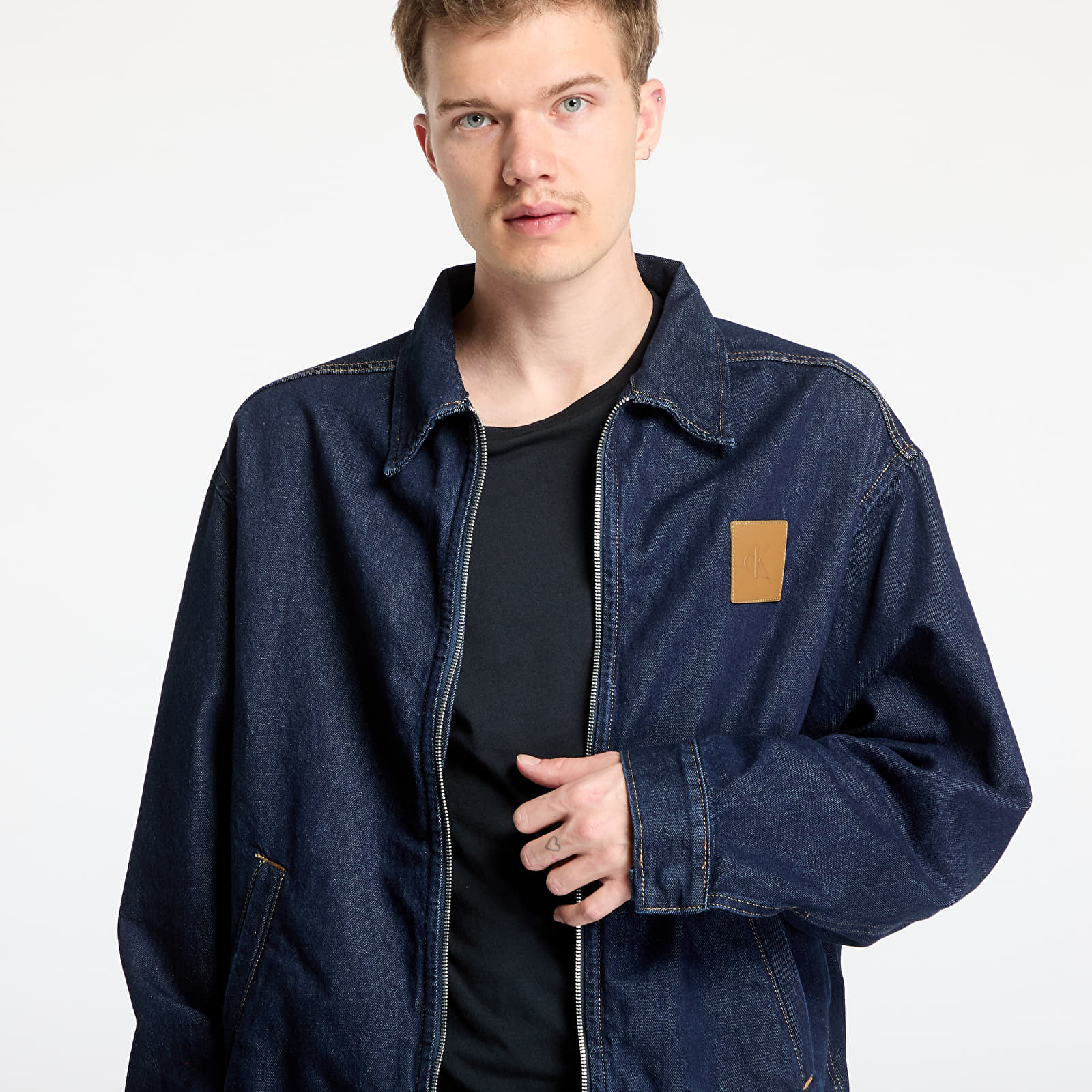 Bundy Calvin Klein Jeans Relaxed Zip Denim Jacket Denim