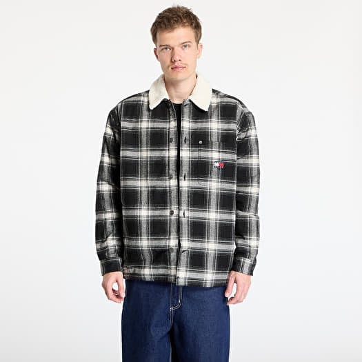 Shirt Tommy Jeans Check Teddy Mix Overshirt Black