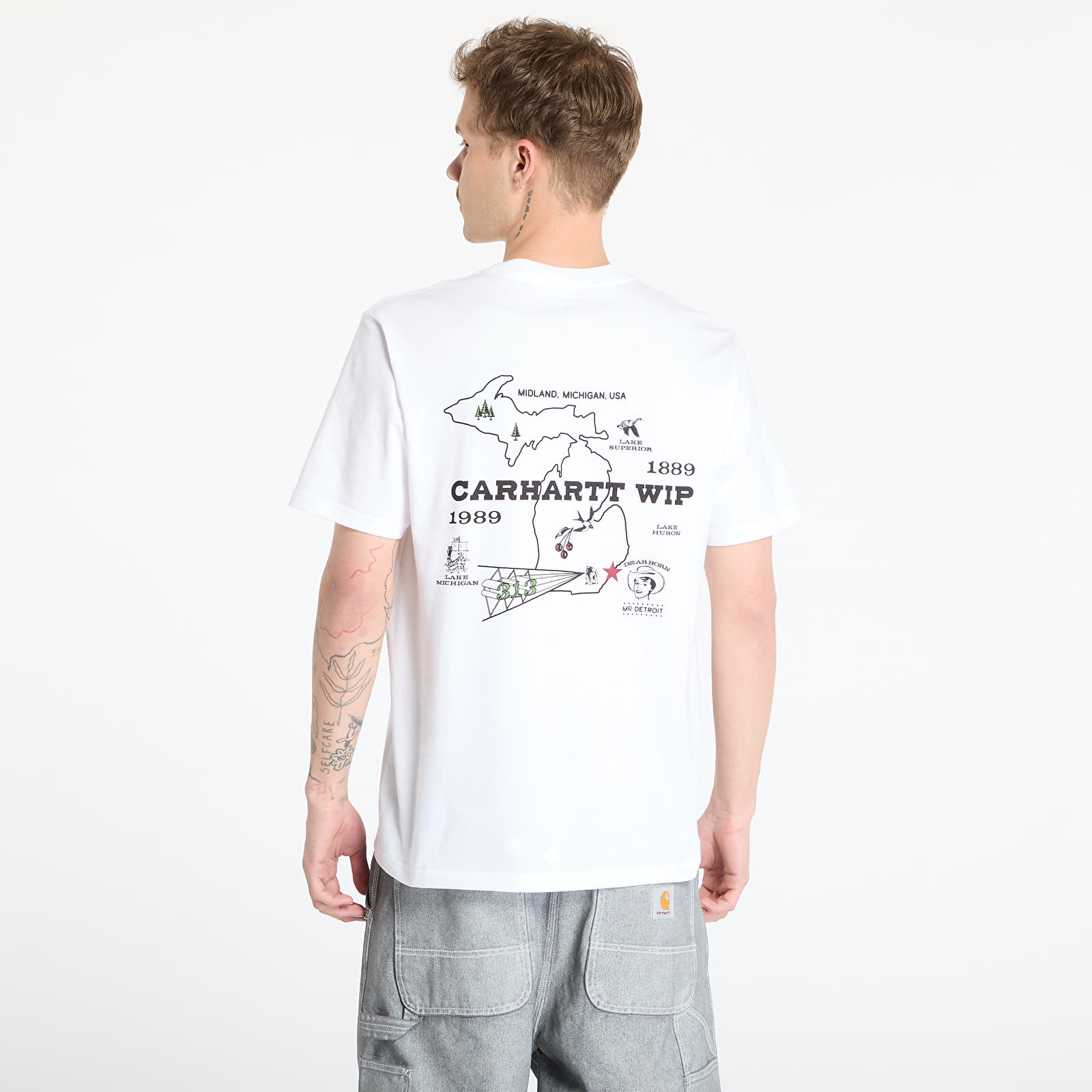 Moške majice  Carhartt WIP S/S Home State T-Shirt UNISEX White