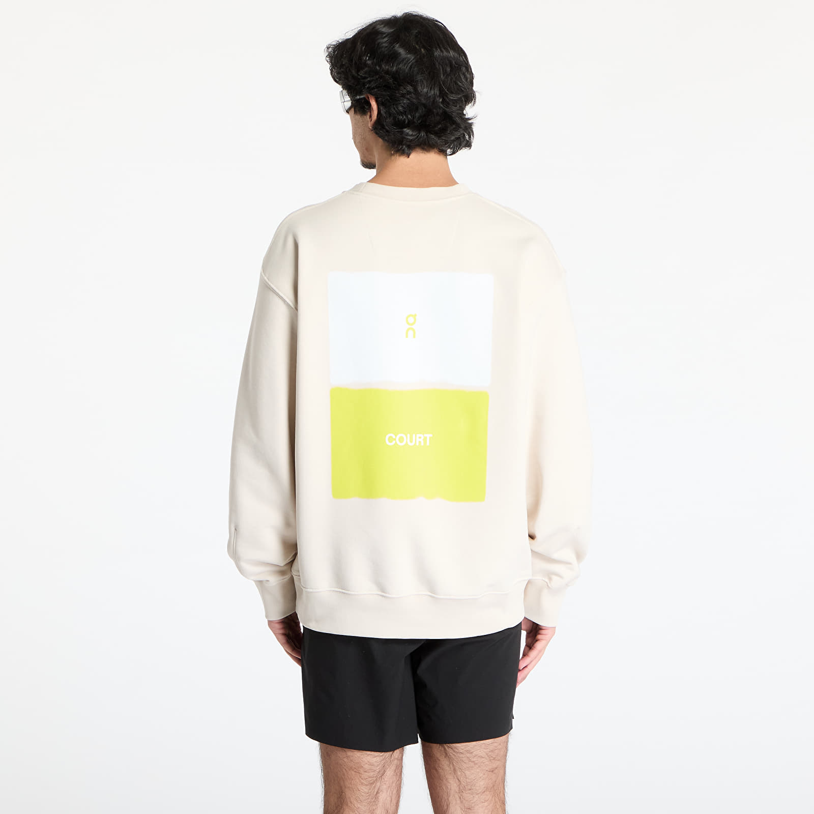 Férfi kapucnis pulcsik On Club Crew Graphic Sweatshirt Silver
