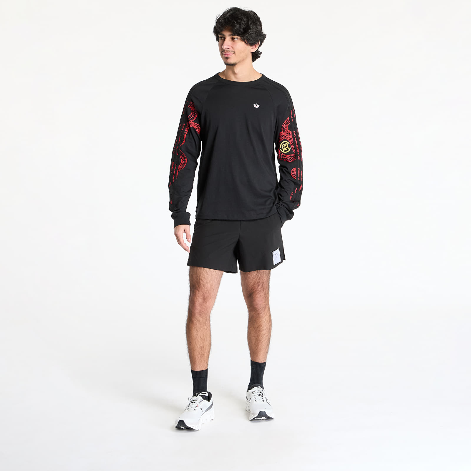 Pánská trička adidas x  Edison Chen Raglan Longsleeve Tee Black/ Black